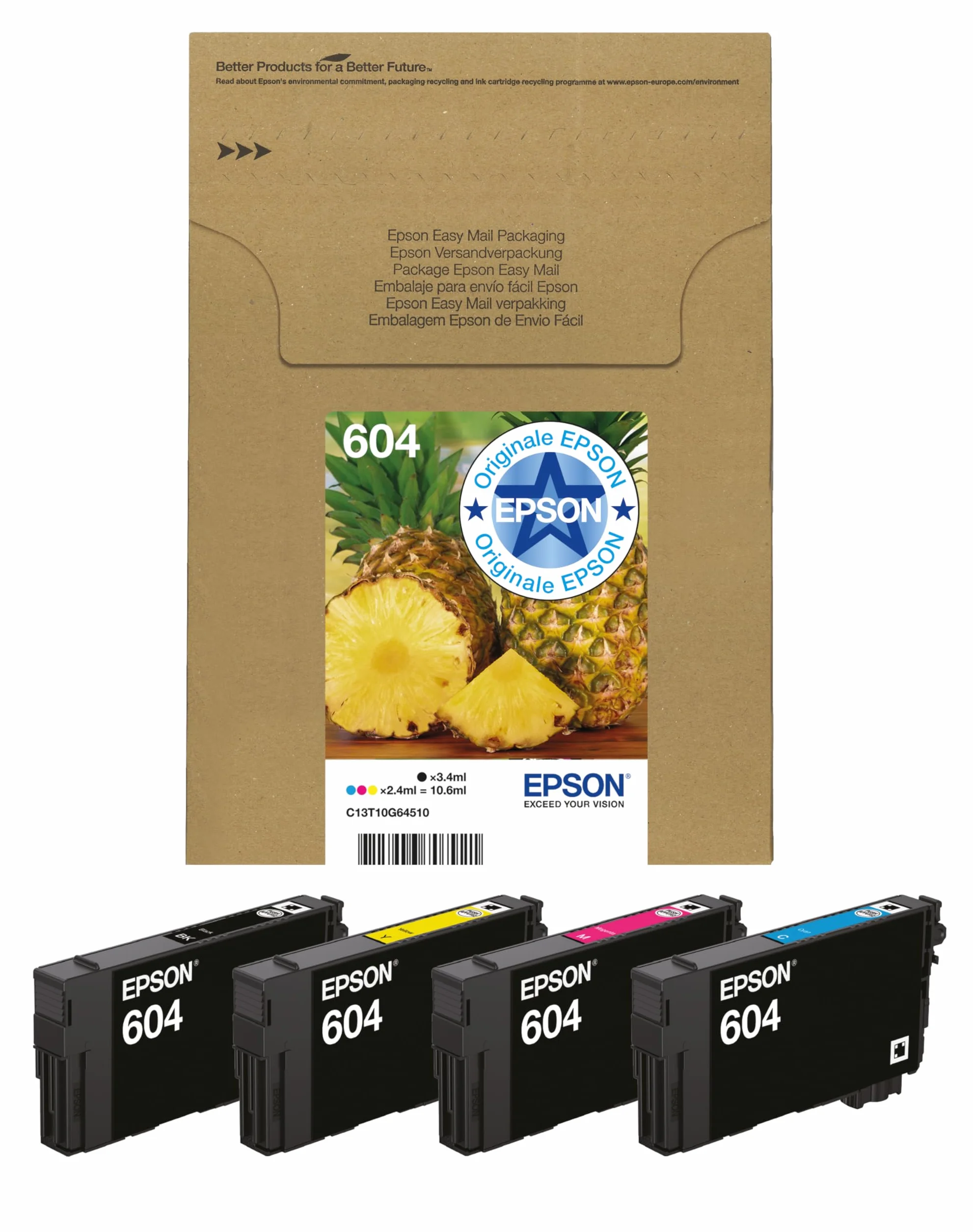 Epson 604 Serie Ananas Cartucce per Stampante Getto d'Inchiostro Multipack 4 Colori Formato STD