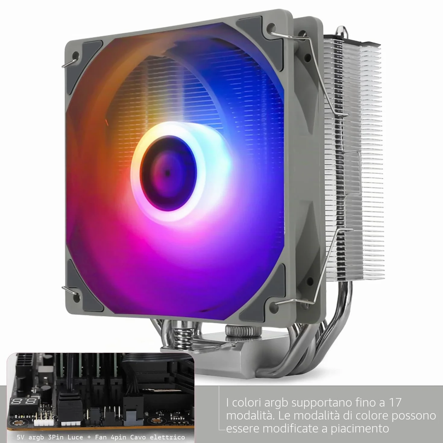 Thermalright Assassin King 120 SE ARGB CPU-Luftkühler, AK120 ARGB, 5 Heatpipes, TL-C12C-S PWM Leiser Lüfter CPU-Kühler mit S-FDB-Lager, für AMD AM4 AM5/Intel 1150/1151/1155/1200/1700/17XX, LGA1700