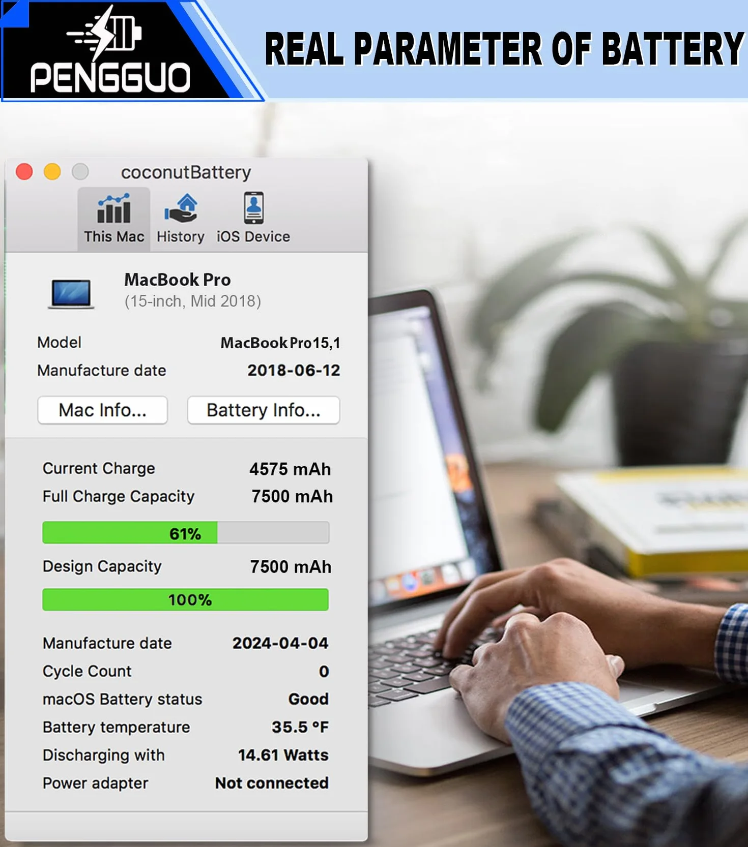 Batteria per MacBook Pro 15 pollici A1990 (metà 2018 2019), batteria sostitutiva per laptop modello A1953 batteria EMC 3215 3359 7400 mAh (versioni 6.2 AGGIORNATE)