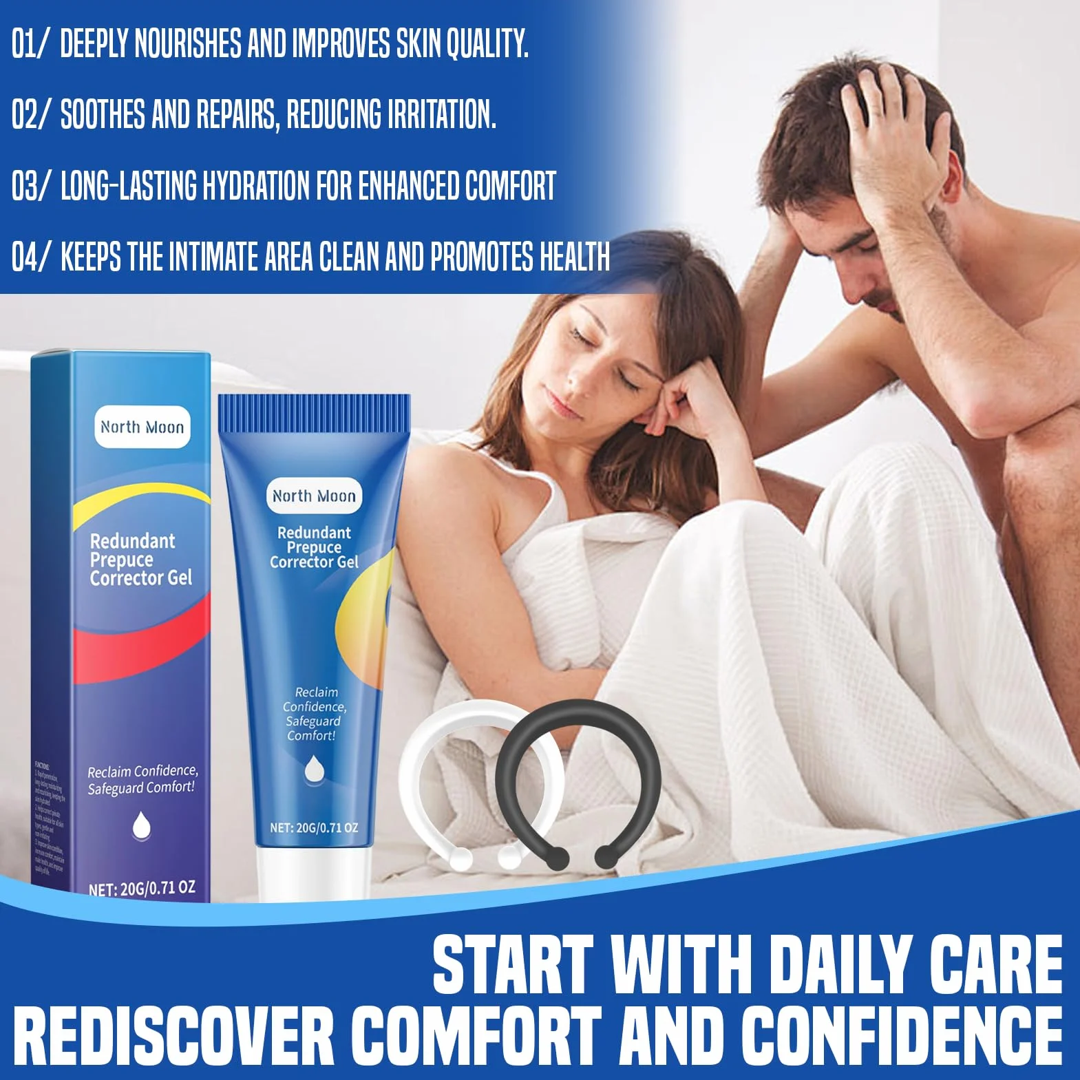Gel correttore per fimosi con anelli stretching, unguento naturale al cortisone per restringimento del prepuzio