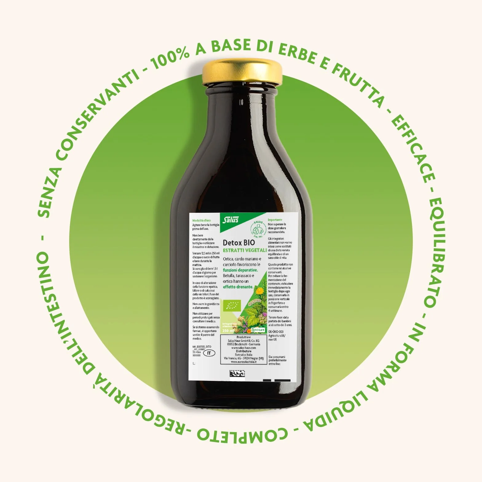 Salus Detox Bio Integratore Alimentare Biologico Depurativo Drenante Antiossidante 250ml