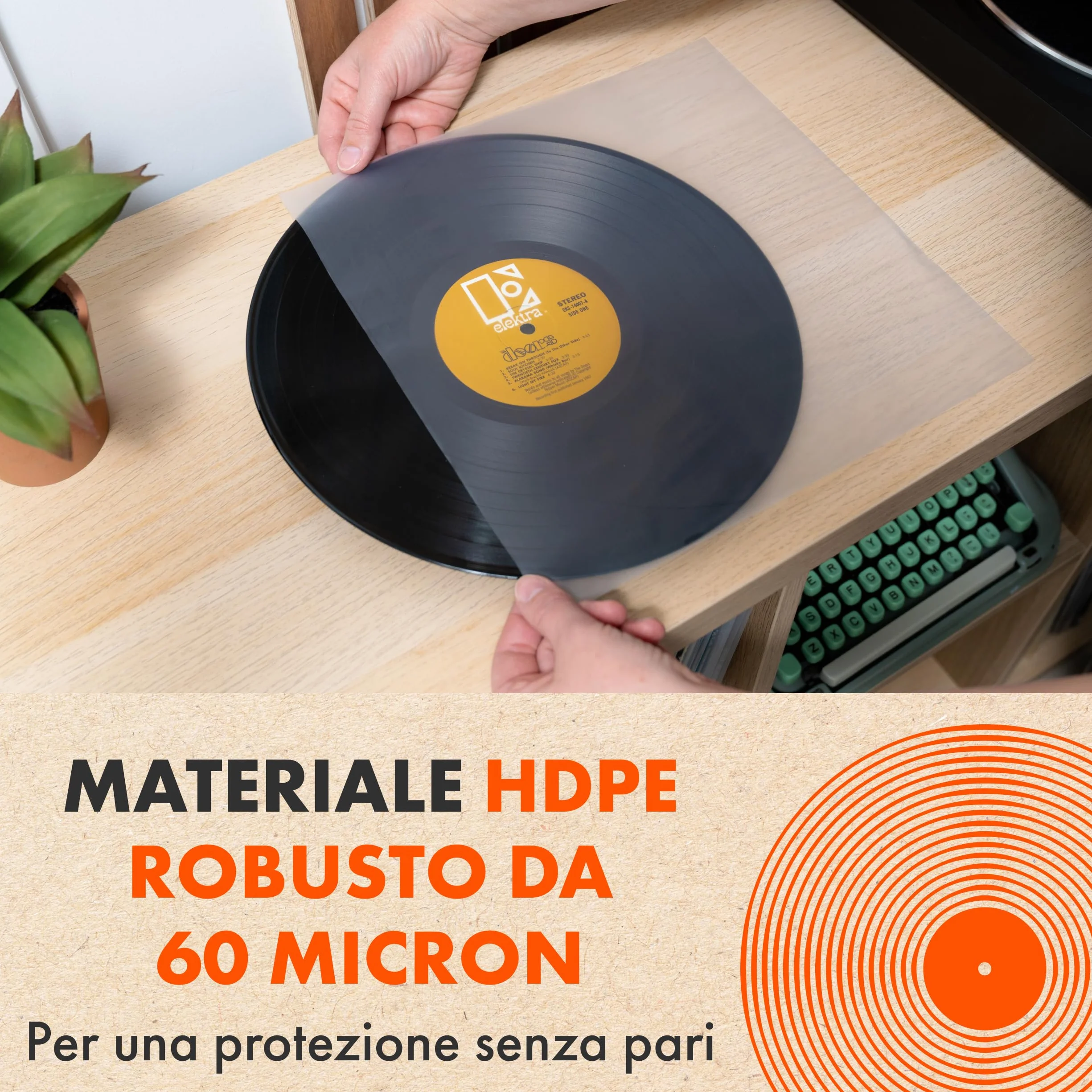 50x Buste Interne Antistatiche per Vinili 33 Giri | Spincare Quadraphonic Custodia HDPE Premium | Buste Protettive per LP Antistatiche Alta Qualità | Inner Sleeves Vinyl per Dischi 33 Giri
