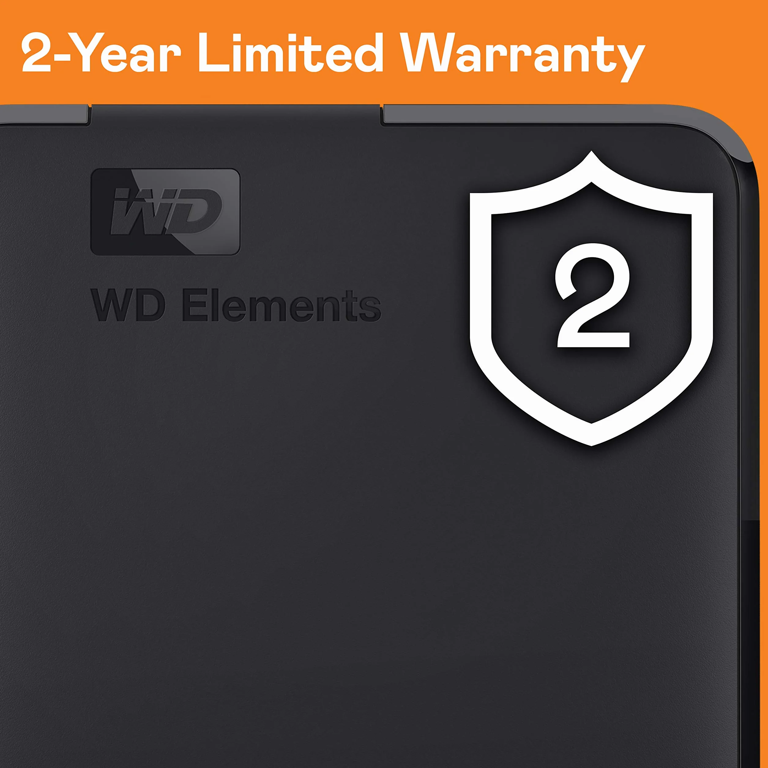 WD 2TB Elements External Portable Hard Drive, USB 3.2 Gen 1 SuperSpeed/USB 3.0, Plug-and-Play, Black