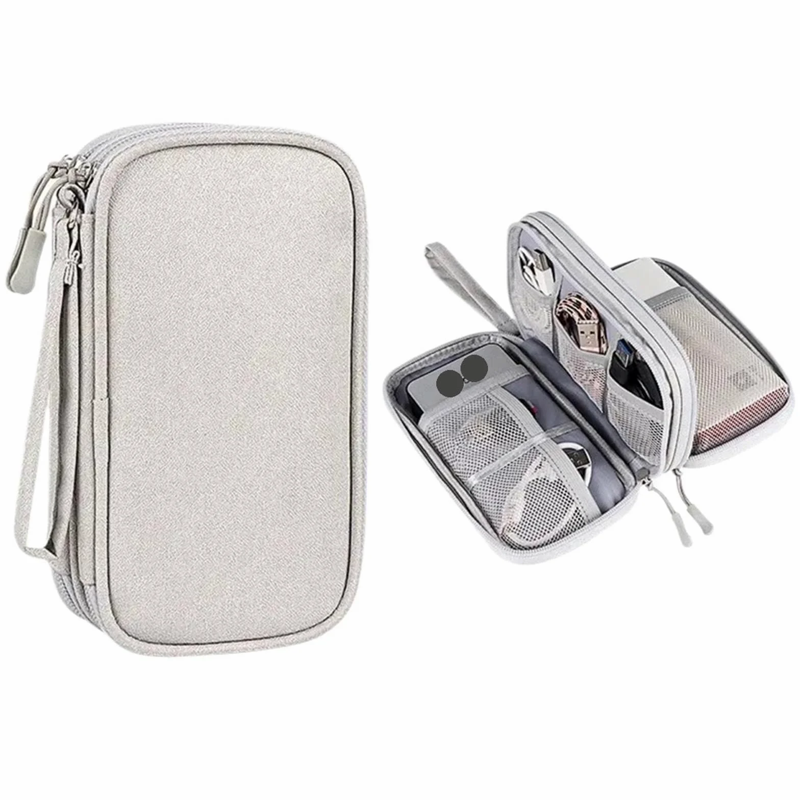 2 Pezzi Borsa Organizer Da Viaggio Custodia For Cavi Il Trasporto Impermeabile Doppio Strato Borse Per Cavi(Color 1)
