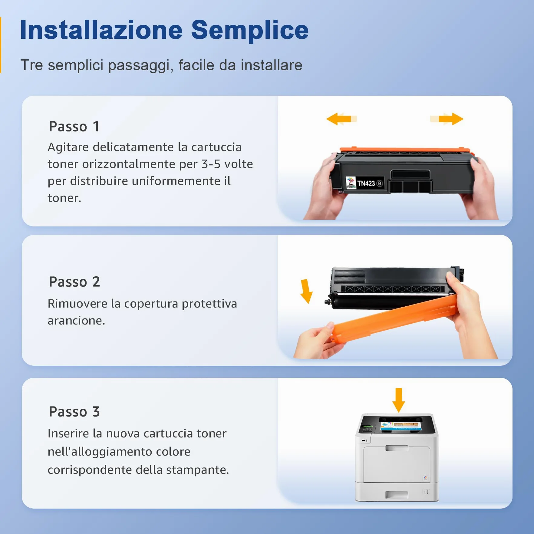 Palmtree TN423 Toner Compatibile con Brother TN-423 TN-423BK TN-421 con Brother MFC-L8690CDW Toner MFC-L8900CDW HL-L8260CDW HL-L8360CDW DCP-L8410CDW DCP-L8410CDN (Nero Ciano Giallo Magenta