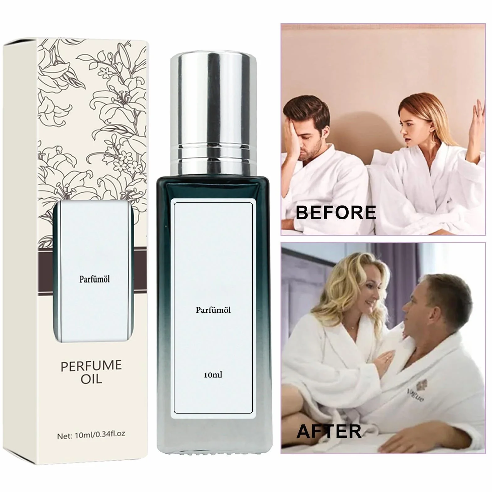 Profumo a Feromoni da Uomo Roll-On, Discreto Naturale (3 Pezzi)