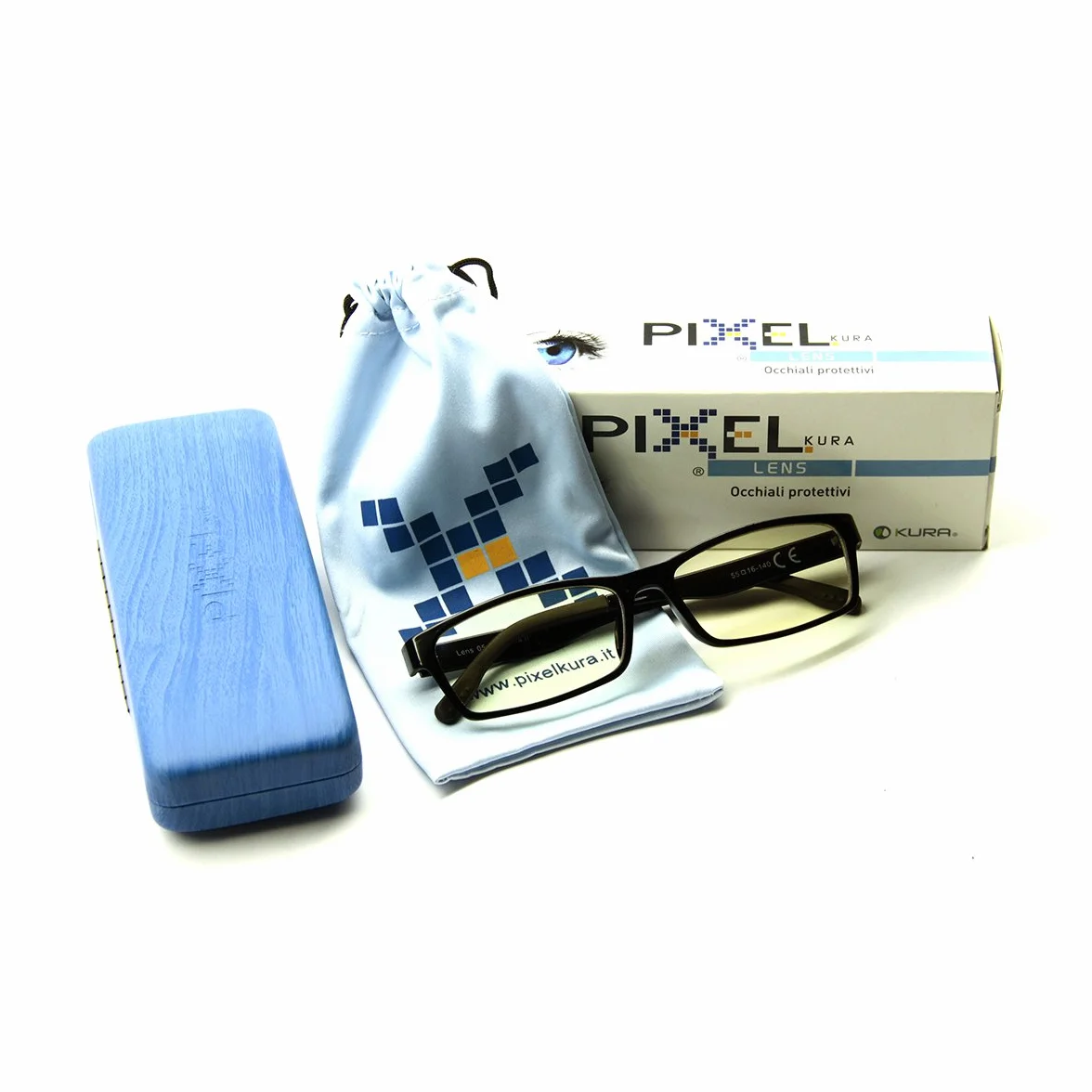 Pixel Lens Class Occhiali per PC, TV, Tablet, Gaming. Contro STANCHEZZA Occhi, Massimo Comfort VISIVO, Montatura Leggera, CERTIFICATI Luce Blu - 41% E UV - 100% (+2.00, Nero)