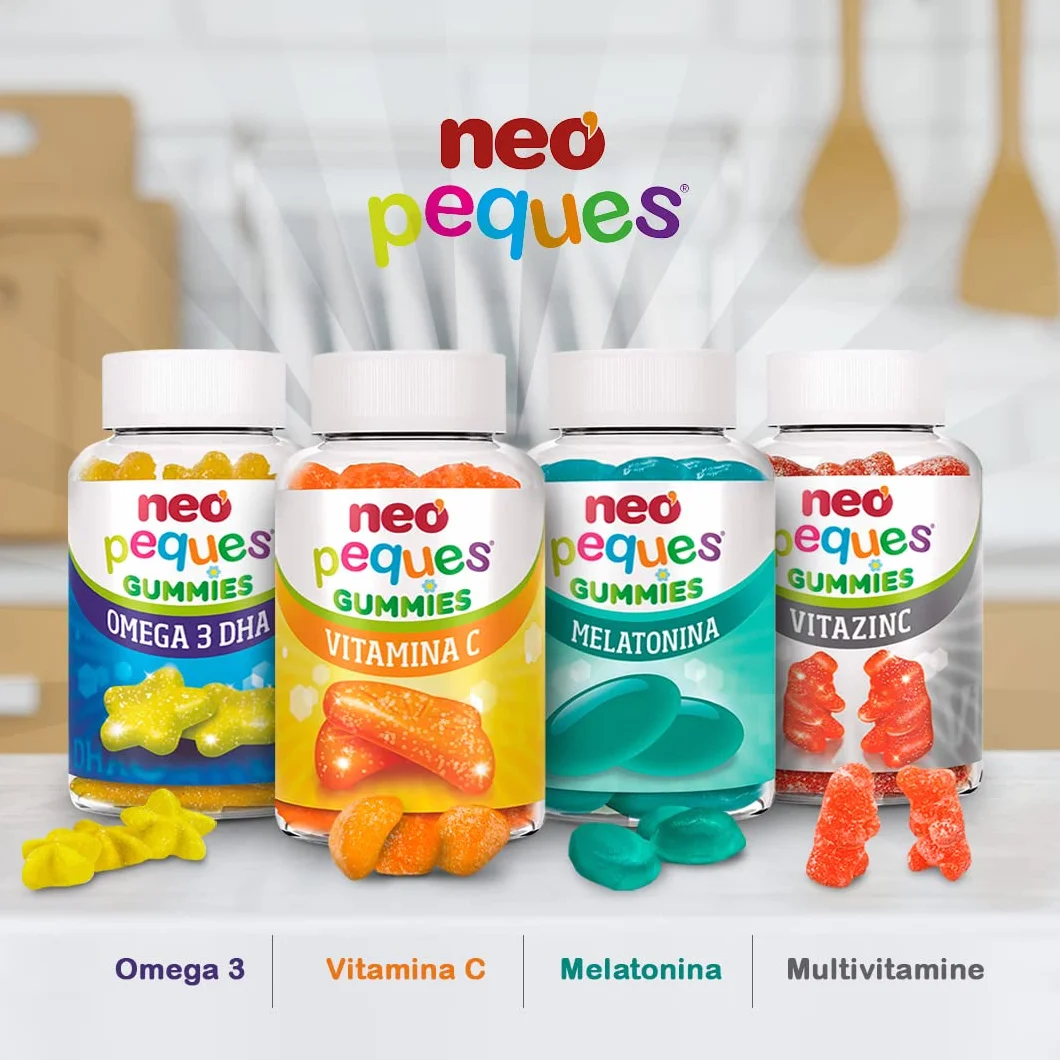 Neo Peques Omega 3 DHA Orsetti Gommose Vitaminici Bambini 3 Anni 30 Compresse Colina Vitamine B Sapore Limone