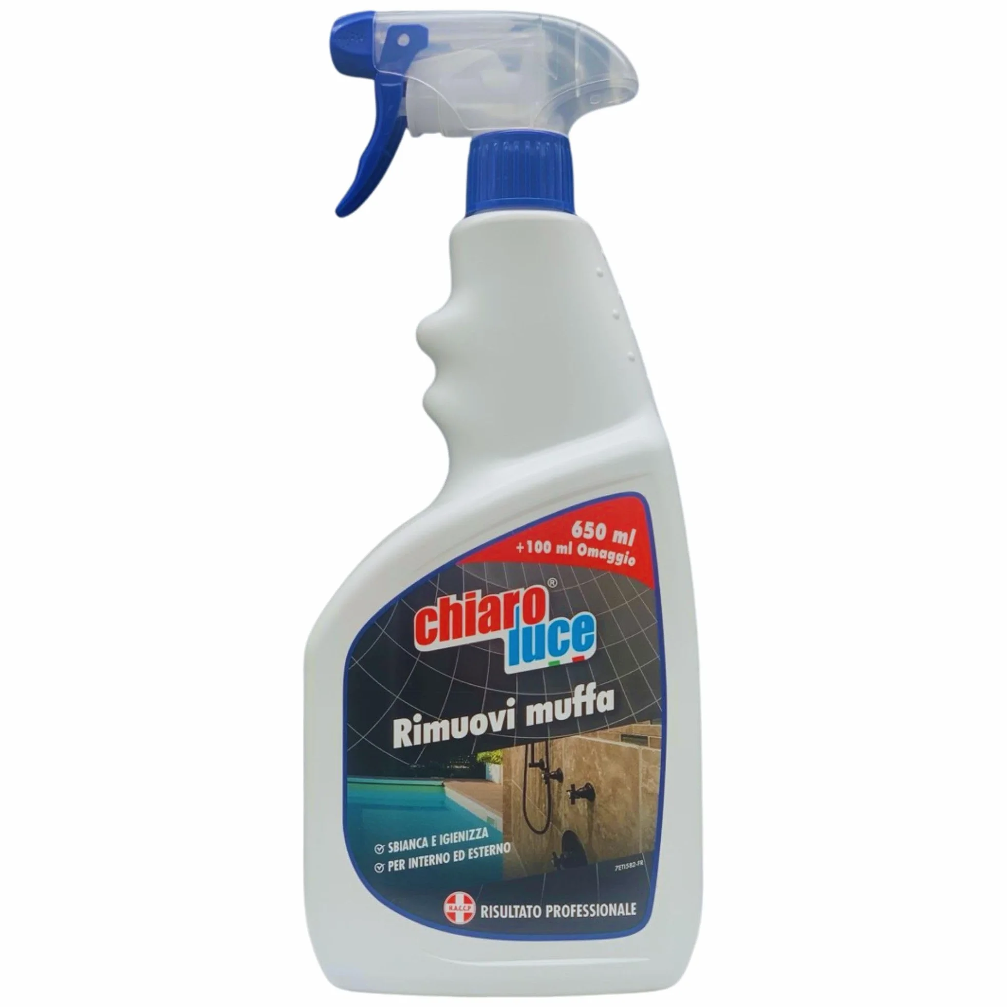 Chiaro Luce Spray RIMUOVI MUFFA 750ml (4 Spray) Sbianca e Igienizza Per Interno Ed Esterno