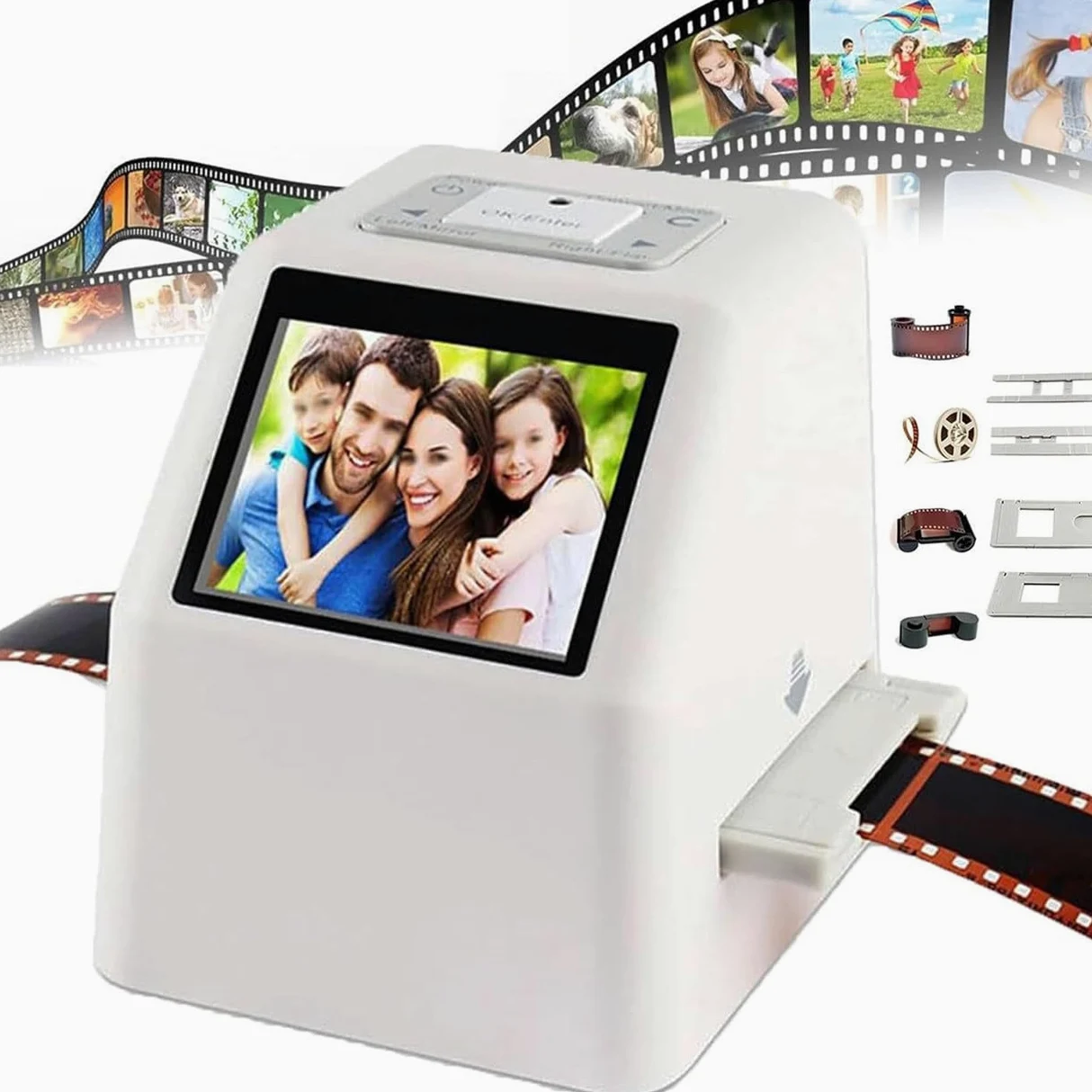 Scanner Digitale per Pellicole Ad Alta Risoluzione Con Schermo Lcd 2.4",Scanner per Pellicole E Diapositive,Dispositivo Tutto in Uno,Scansiona,Visualizza,Modifica,Converte Salva,Converte 35mm in JPEG