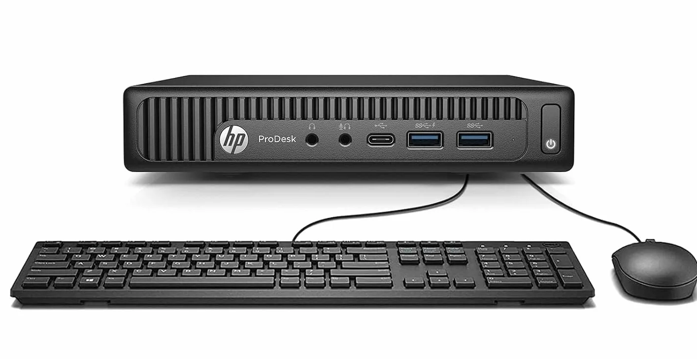 HP Prodesk 600 G2 - Mini PC desktop Intel Core i5-6500, 8 GB RAM, SSD da 256 GB, tastiera americana, WiFi, Bluetooth, Windows 11 Pro (ricondizionato)