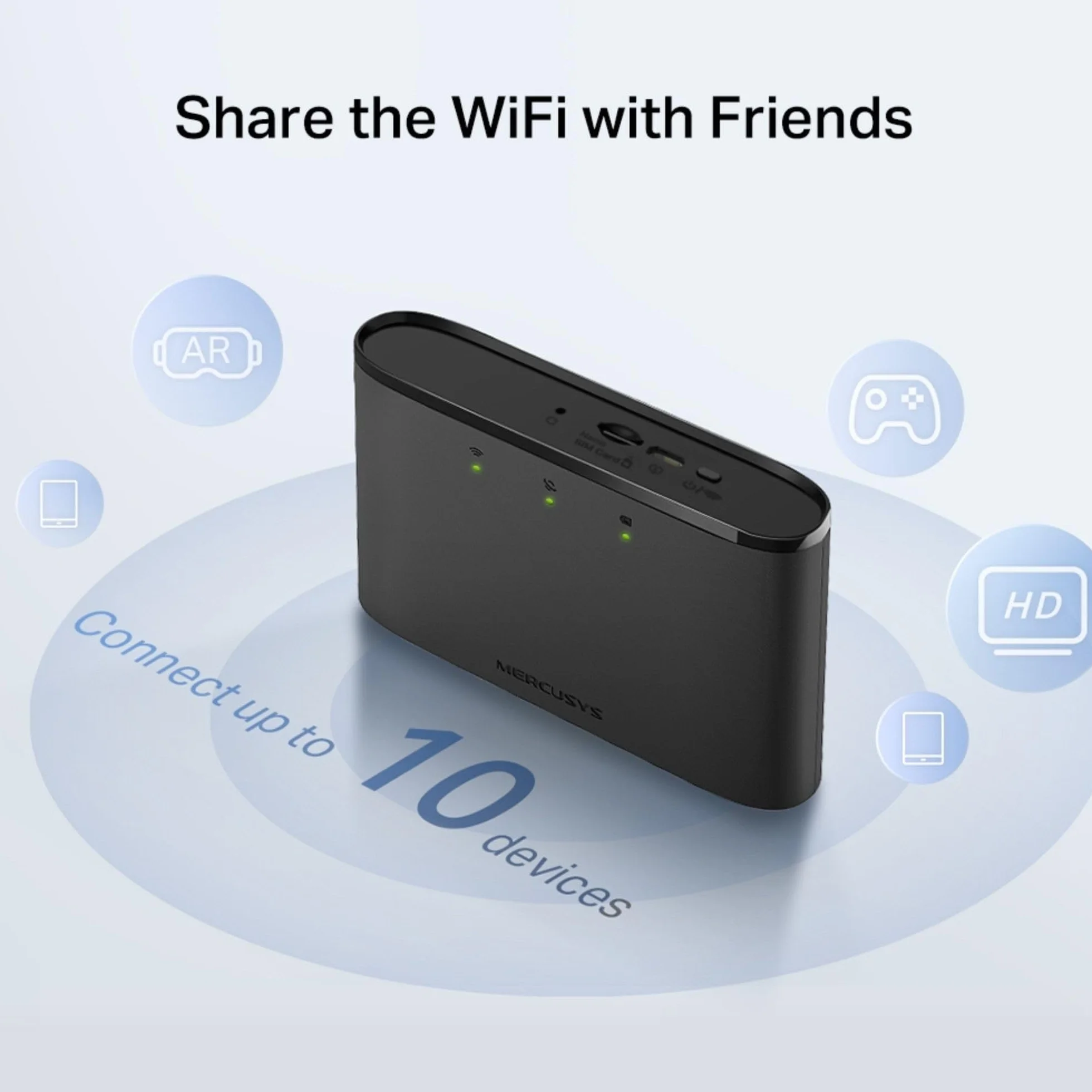 MERCUSYS MT110 Mifi Router portatile WiFi 4G - 4G LTE 150 Mbps, batteria 2200mAh per 10 ore, router WiFi mobile plug & play (Ricondizionato)