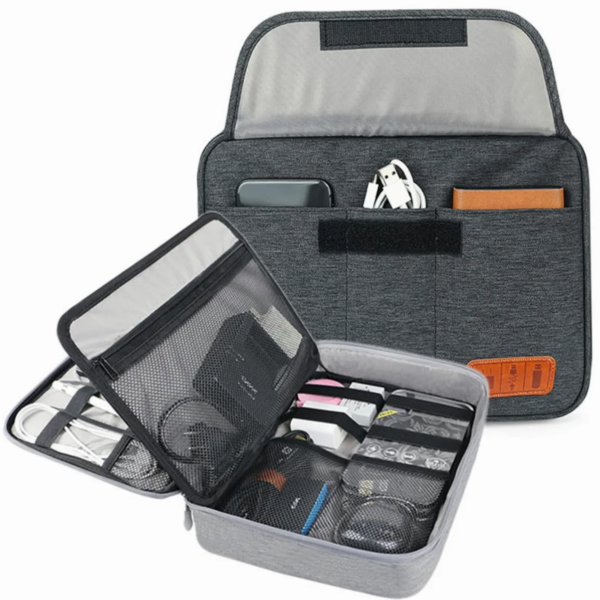 Artibetter Custodia Per Dispositivi Elettronici Organizer Per Cavi Da Esterno Strati Per Archiviazione Digitale e Viaggi Contiene Spazio Per Due Telefoni e Tablet Da Maniglia Per Trasporto Co