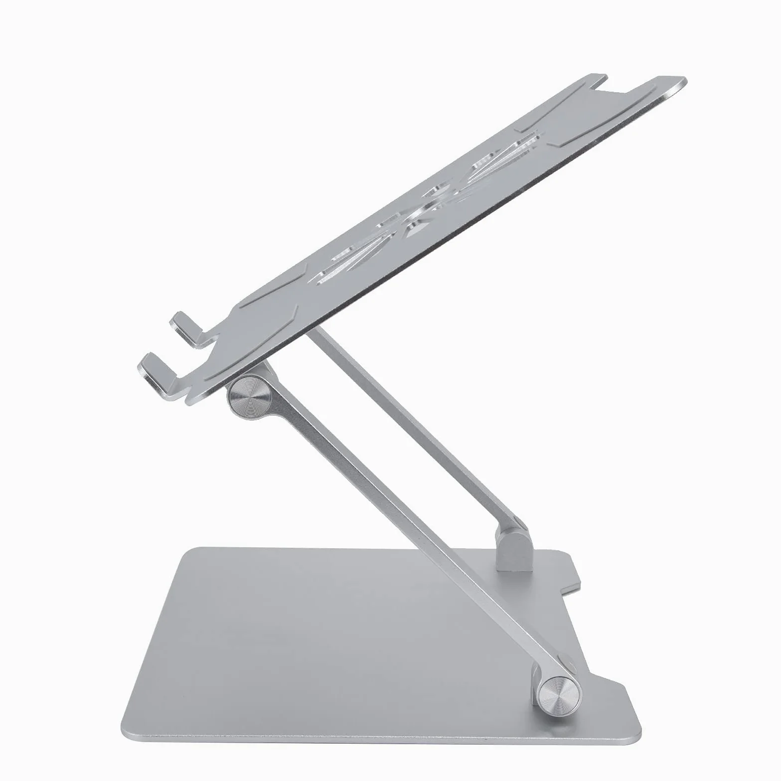 Supporto per laptop in lega di alluminio Altezza ergonomico Supporto per computer portatile Staffa di raffreddamento rialzata Argento