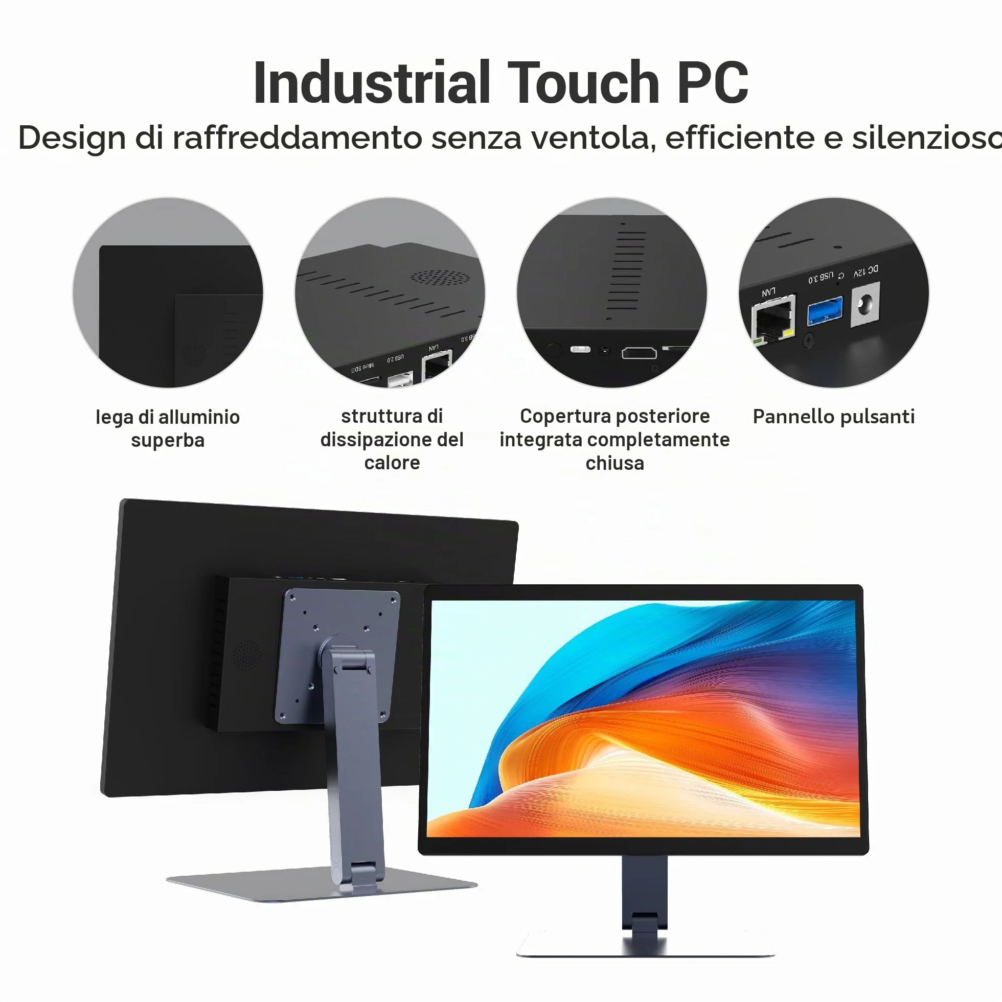 Panel PC 15.6" Android 12 RK3399 4GB RAM 64GB ROM Fanless Touchscreen 1920*1080 IPS HDMI2.0 USB3.0