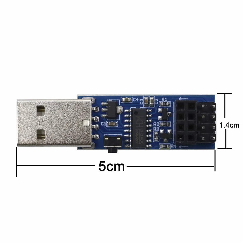 2PCS USB a ESP8266 Modulo Adattatore ESP-01 Prog ESP-01S Programmatore Downloader CH340C Driver con pulsante di reset, facile da usare