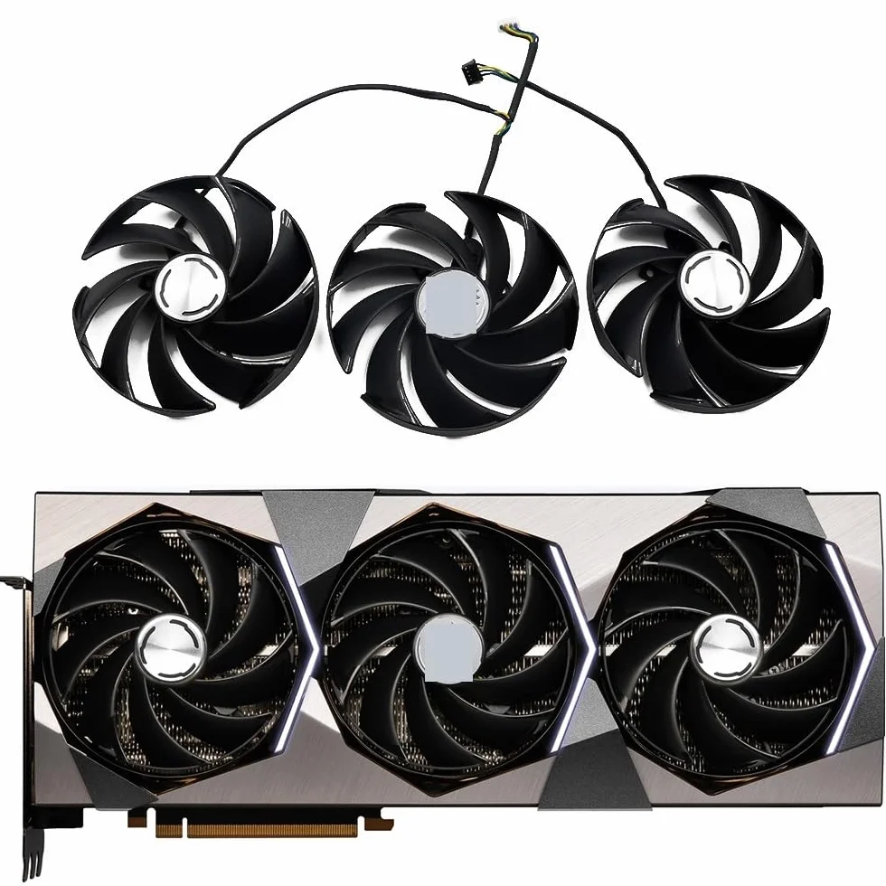 Ventola per Scheda Video MSI GeForce RTX 4070 Ti 4080 4090 SUPRIM X da 95 mm PLD10020B12H, Ventola per Grafica RTX4080 RTX4090(3-Fan)