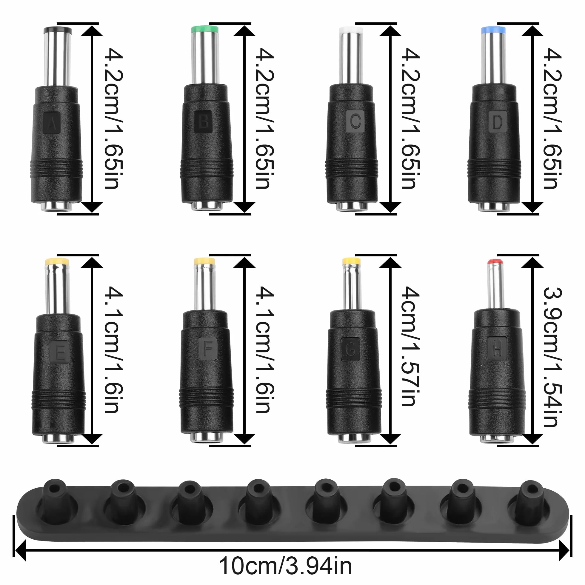 DC 5521 - Set di adattatori da presa a 8 connettori universali DC Power Connector per laptop, router, elettronica (5,5 x 2,5/4,0 x 1,7/3,5 x 1,35/3,0 x 1,1/2,5 x 0,7/Micro USB/Solder-Free Plug