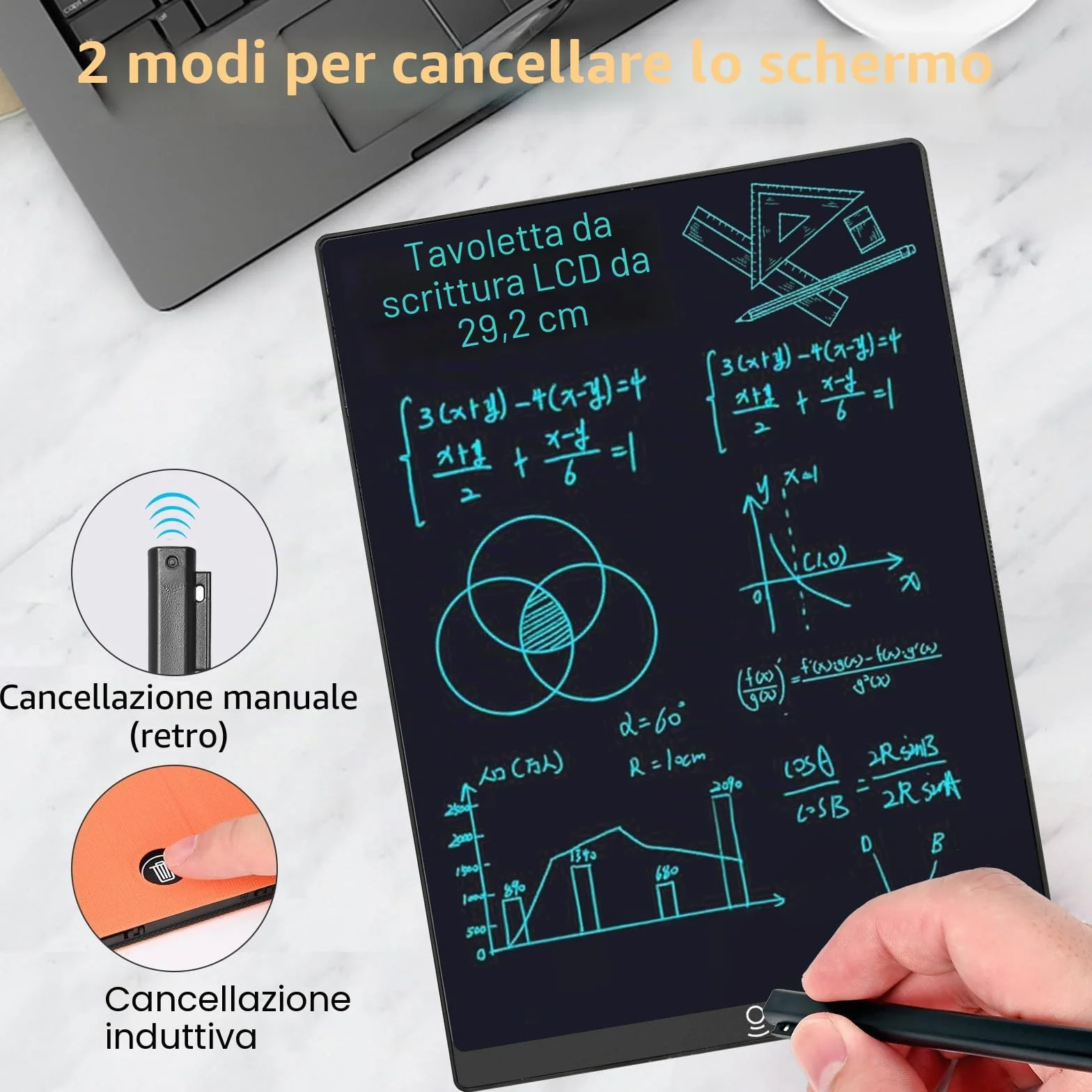 Czemo LCD Tavola da Scrittura 11,5 Pollici Arancione con Custodia Protettiva