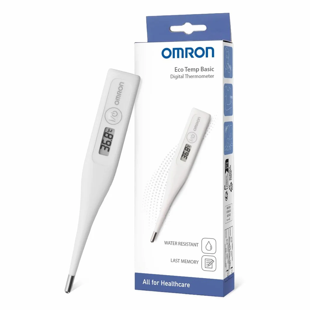 OMRON Eco Temp Basic Termometro febbre per neonato, bebé e adulti con punta arrotondata