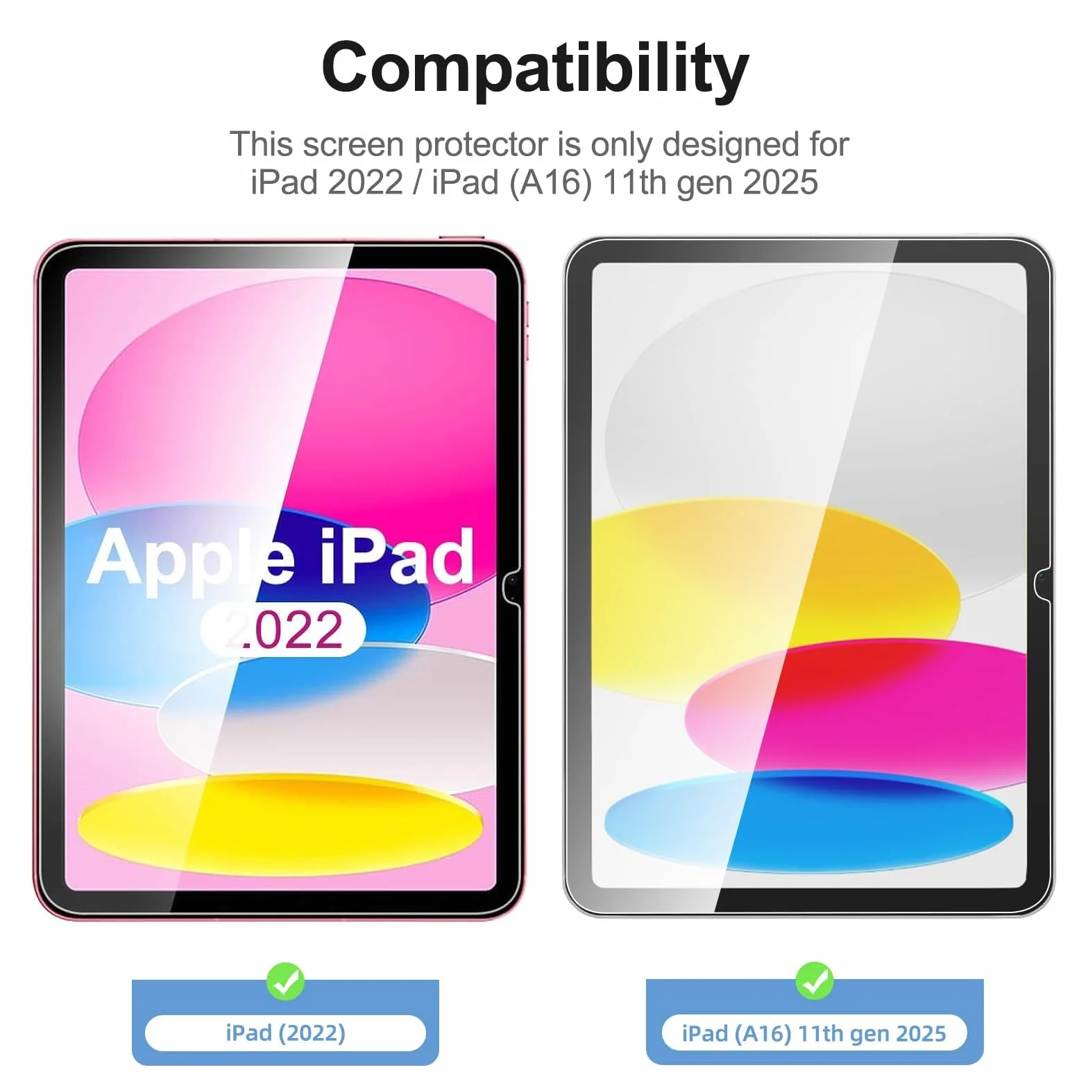 NEW'C Pellicola Protettiva Vetro Temperato 9H per iPad 11a Gen 2025 10a Gen 2022 10,9 Pollici 2 Pezzi