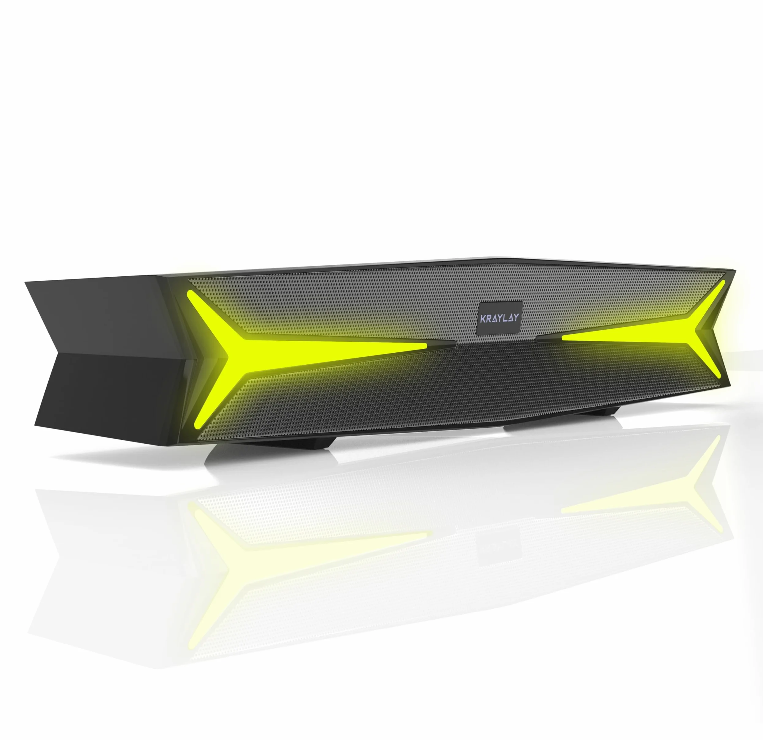Soundbar desktop per computer da 15,5 pollici, soundbar Bluetooth con luci LED RGB, bassi trasparenti, AUX, USB, USB-C, soundbar per proiettori, TV, smartphone, console di gioco e laptop