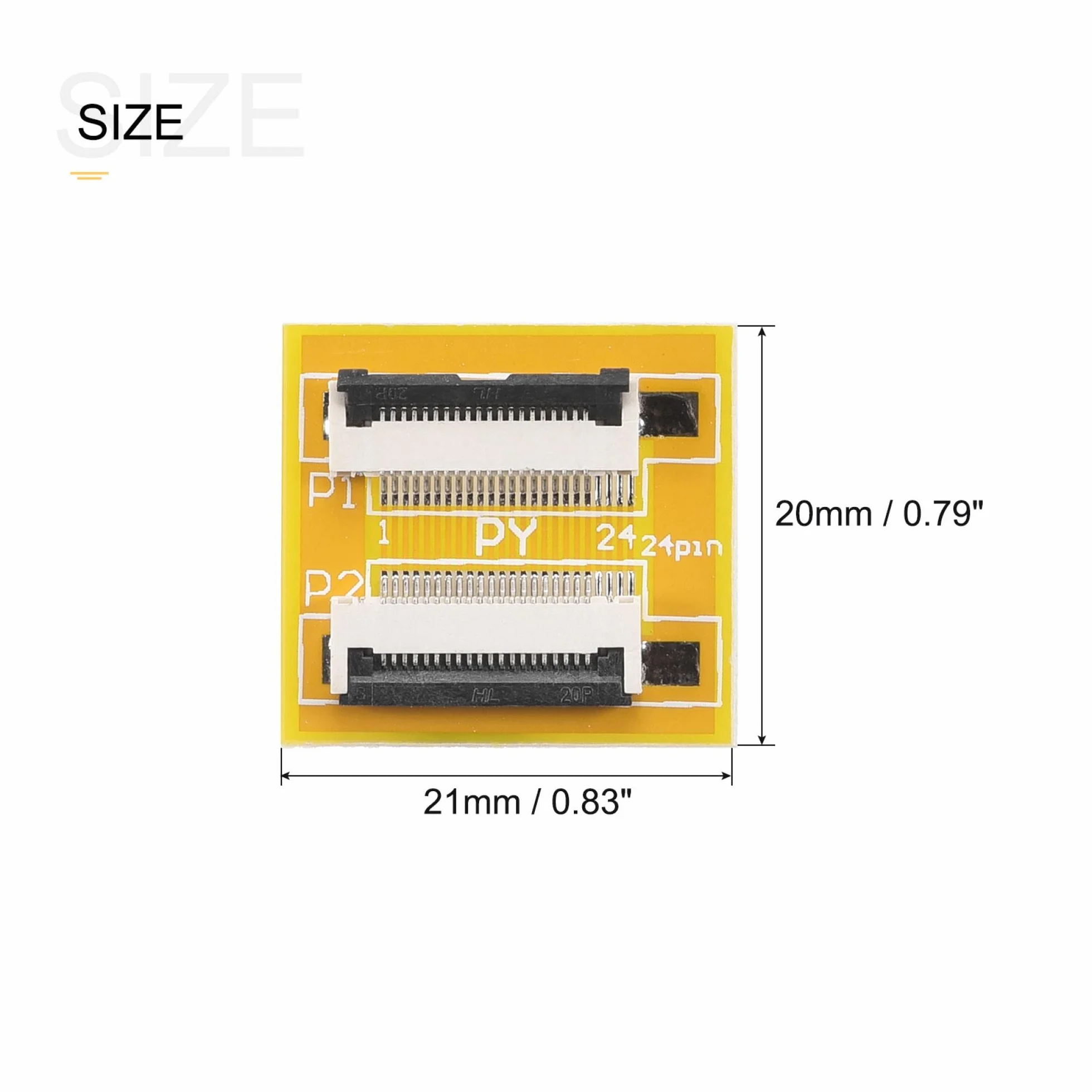 sourcing map FFC - Scheda di prolunga FPC PCB estendere con cerniera HDD Connettore 20 pin passo 0,5 mm singolo lato per stampante 3D LCD, DVD, TV, laptop, audio, confezione da 5