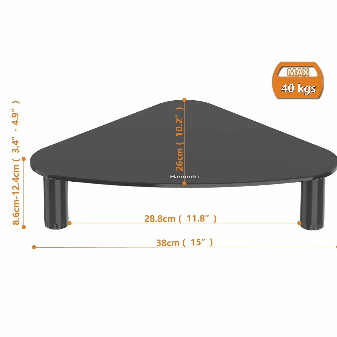 Hemudu Supporto Monitor Scrivania, Rialzo Monitor con Altezza Regolabile, Triangolo Porta PC Portatile Salva Spazio per Computer, Laptop, Portata massima 40 kg