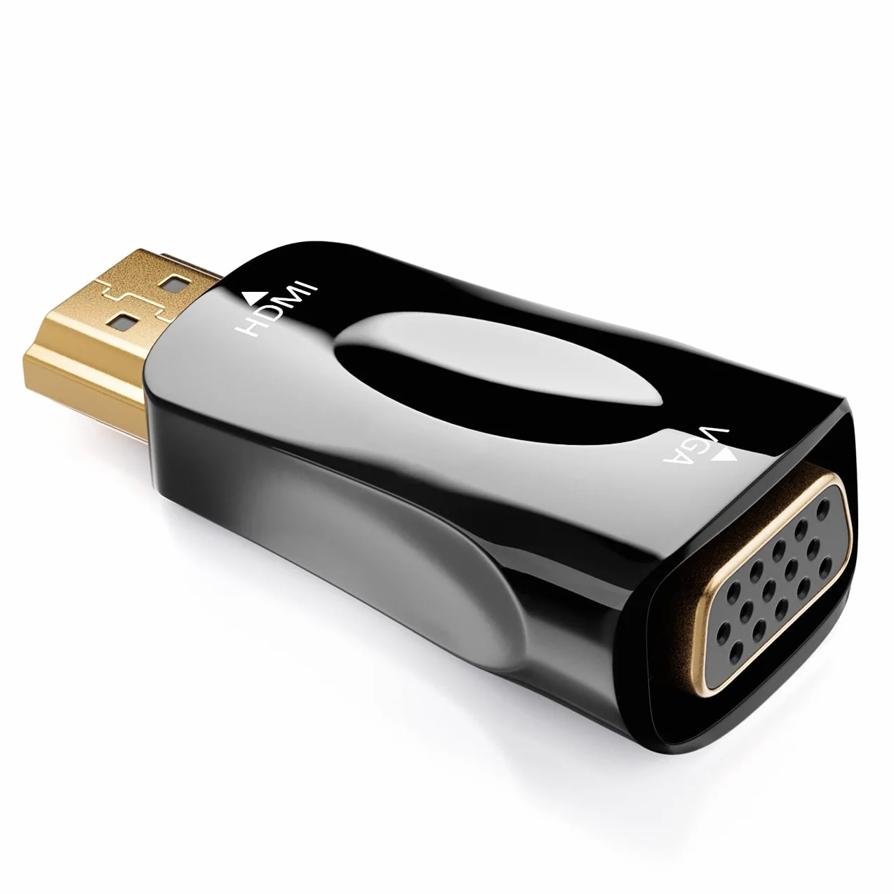 deleyCON Adattatore HDMI a VGA (per monitor VGA/proiettore) computer/laptop/notebook a monitor/proiettore/proiettore (unidirezionale)