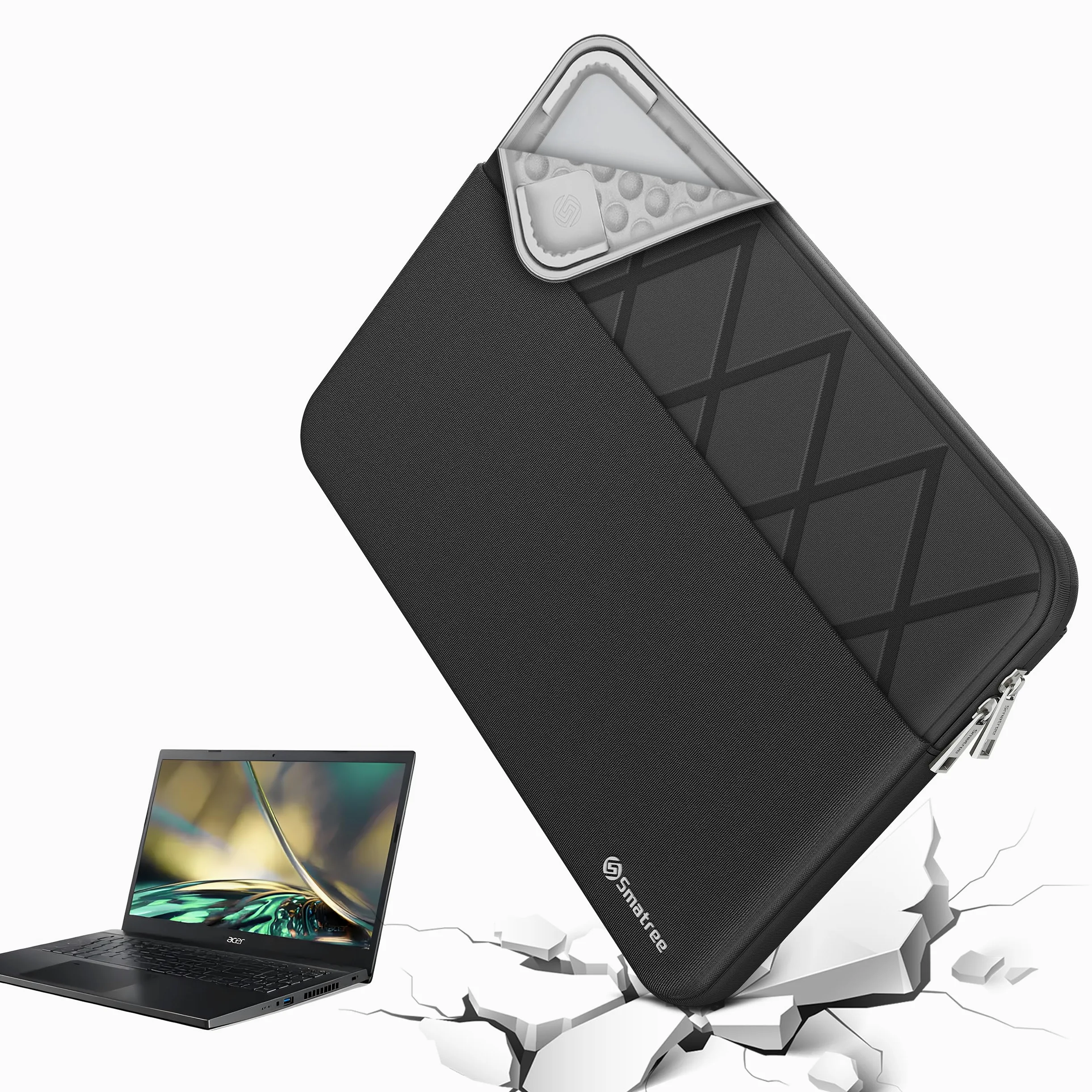 Smatree Laptop custodia per 16 pollici Acer Nitro V 16, Protective Laptop custodia con astuccio per accessori, cerniera YKK, Patented antiurto Design(E652)
