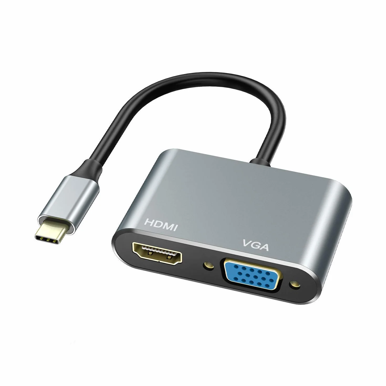 ABLEWE USB C a HDMI e VGA Adattatore, USB C Hub Thunderbolt 3 a HDMI 4K VGA 1080P per MacBook Pro