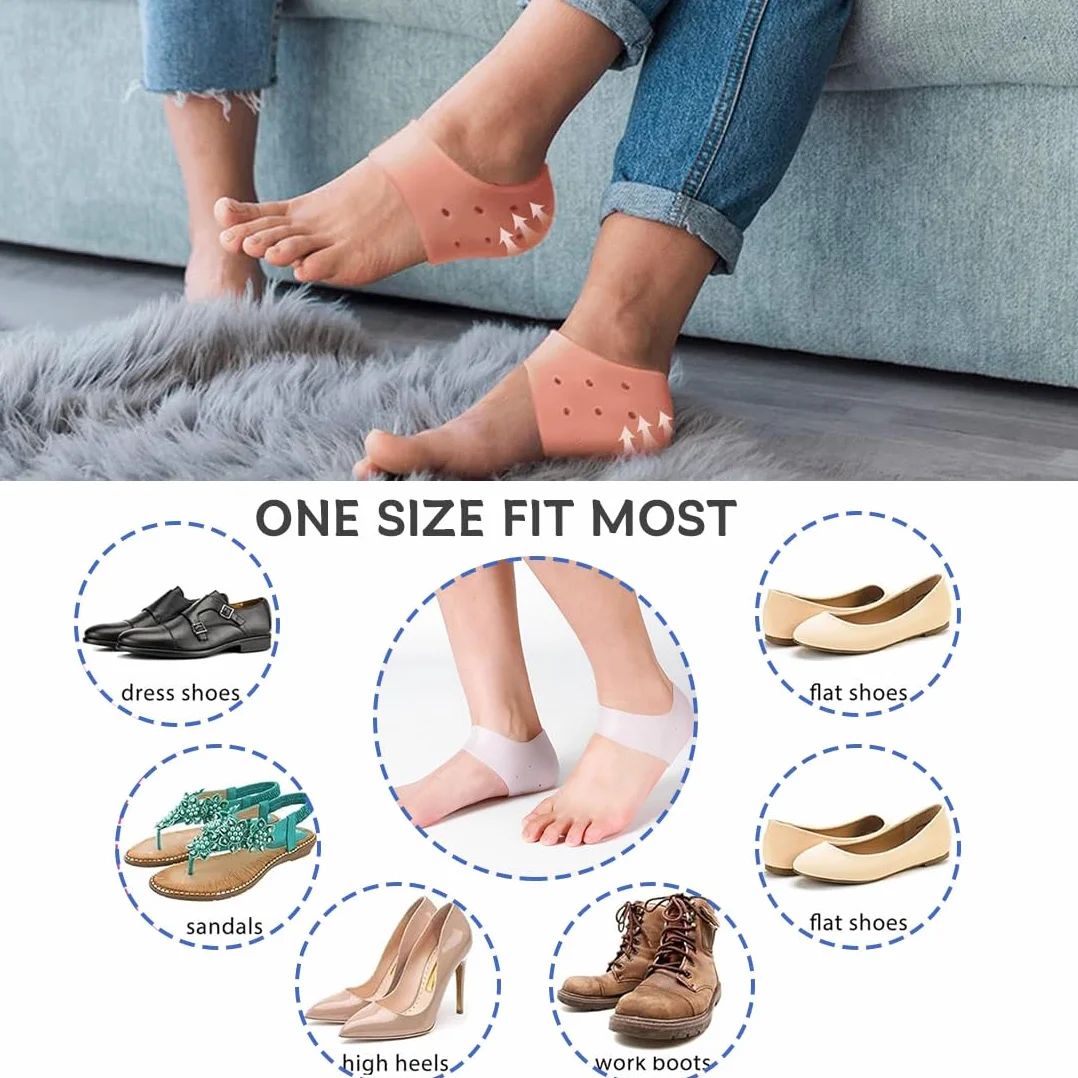 Protezione Talloniera in Silicone Traspirante per Scarpe Donna Uomo - Allevia Dolore Tallone Calli Vesciche
