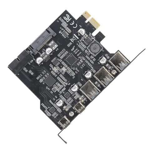 Scheda PCIe A USB 3.2 Gen 1, Scheda di Espansione A 5 Porte da 5 Gbps, 2 X USB Tipo C 3 X Interfaccia USB Tipo A A 19 Pin, Scheda di Espansione PCI Express A 5 Porte per, OS X