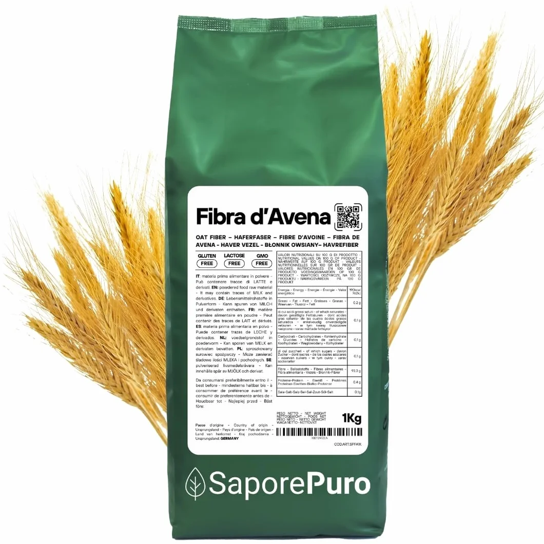 SaporePuro Fibra di Avena in polvere 1 kg - Fonte Naturale di Fibre