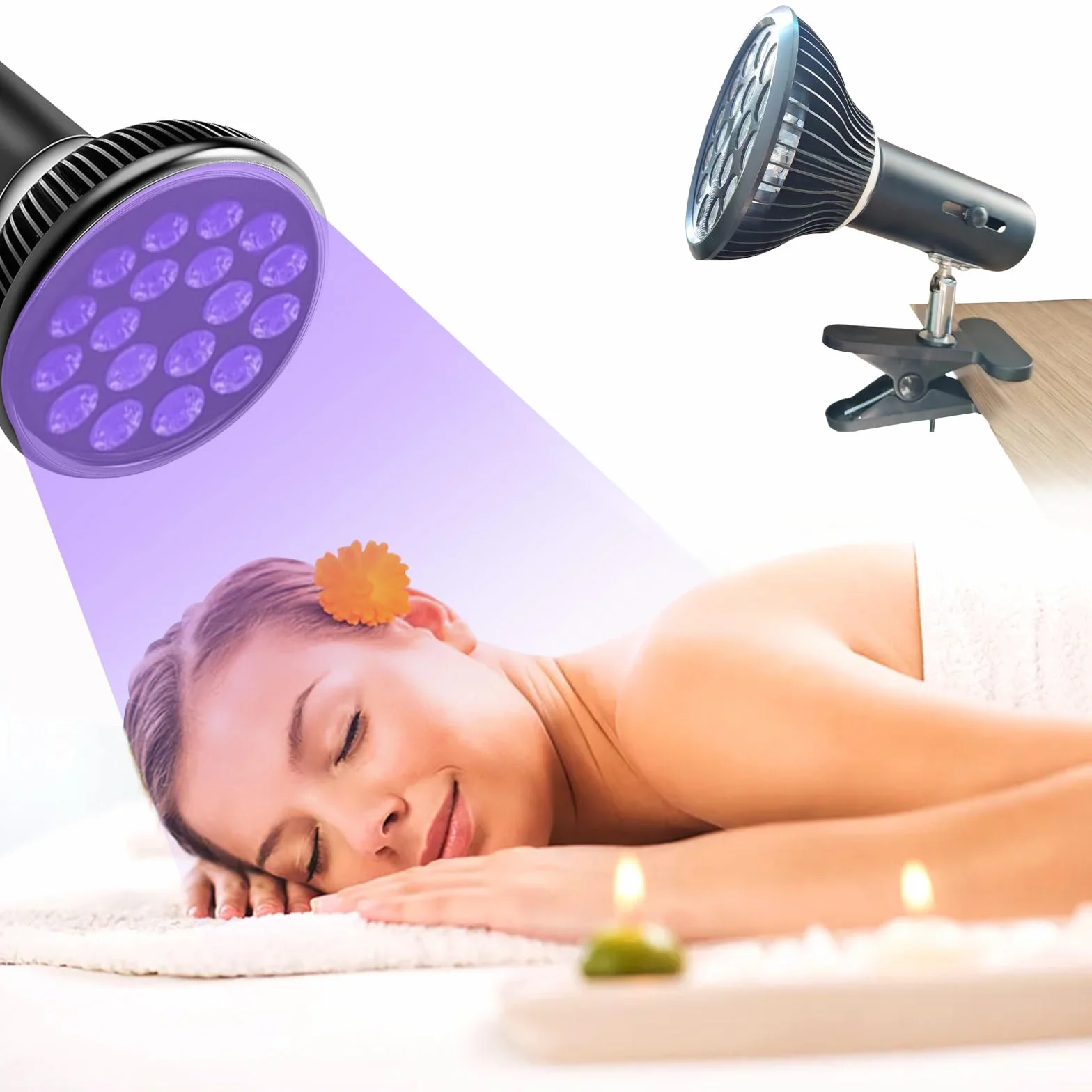 Lampada abbronzante viso 54 W con occhiali protezione per casa