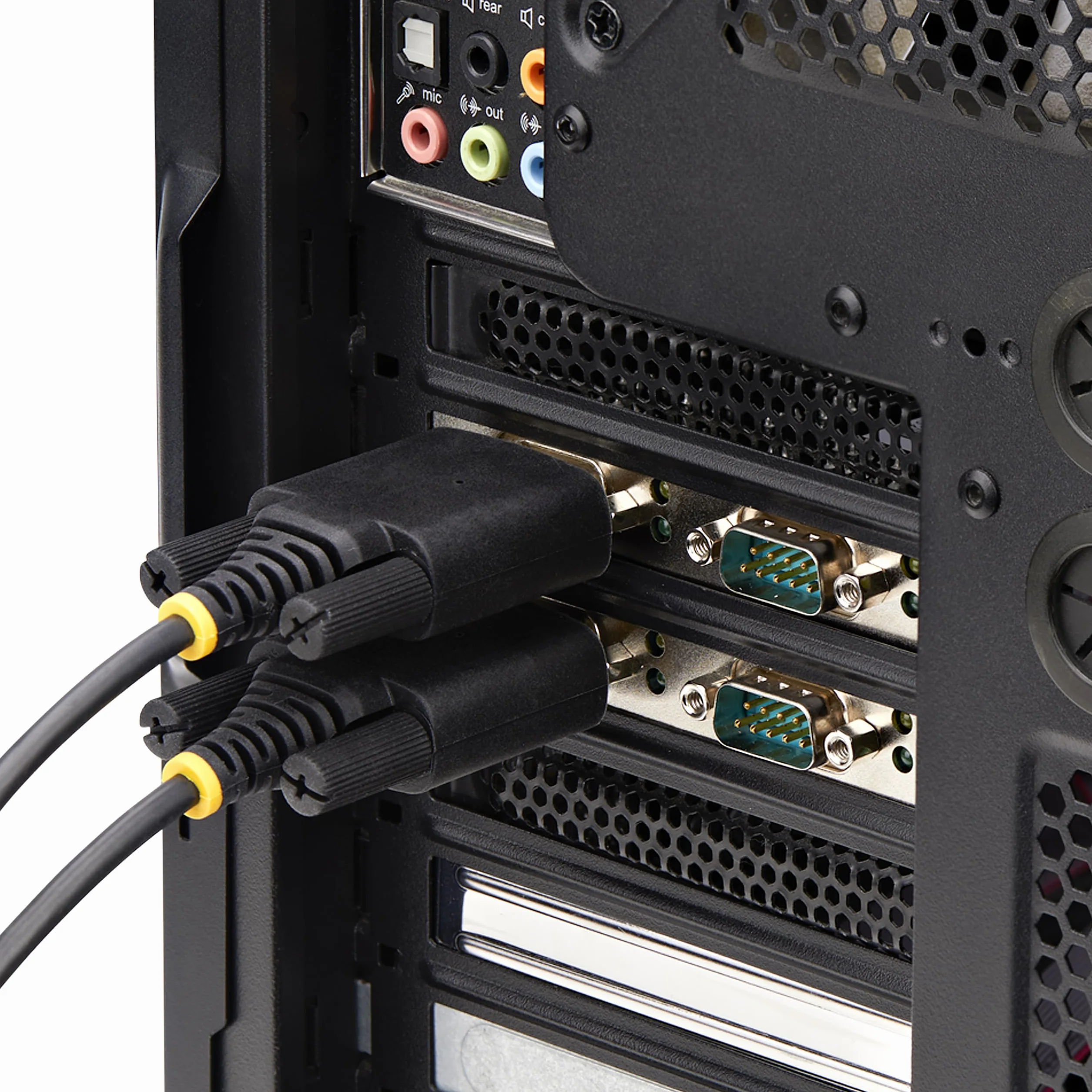 StarTech.com Scheda seriale PCIe a 4 porte, scheda seriale PCI Express a RS232/RS422/RS485 DB9, staffe standard/basso profilo, UART 16C1050, protezione ESD, Windows/Linux (PS74ADF-SERIAL-CARD)