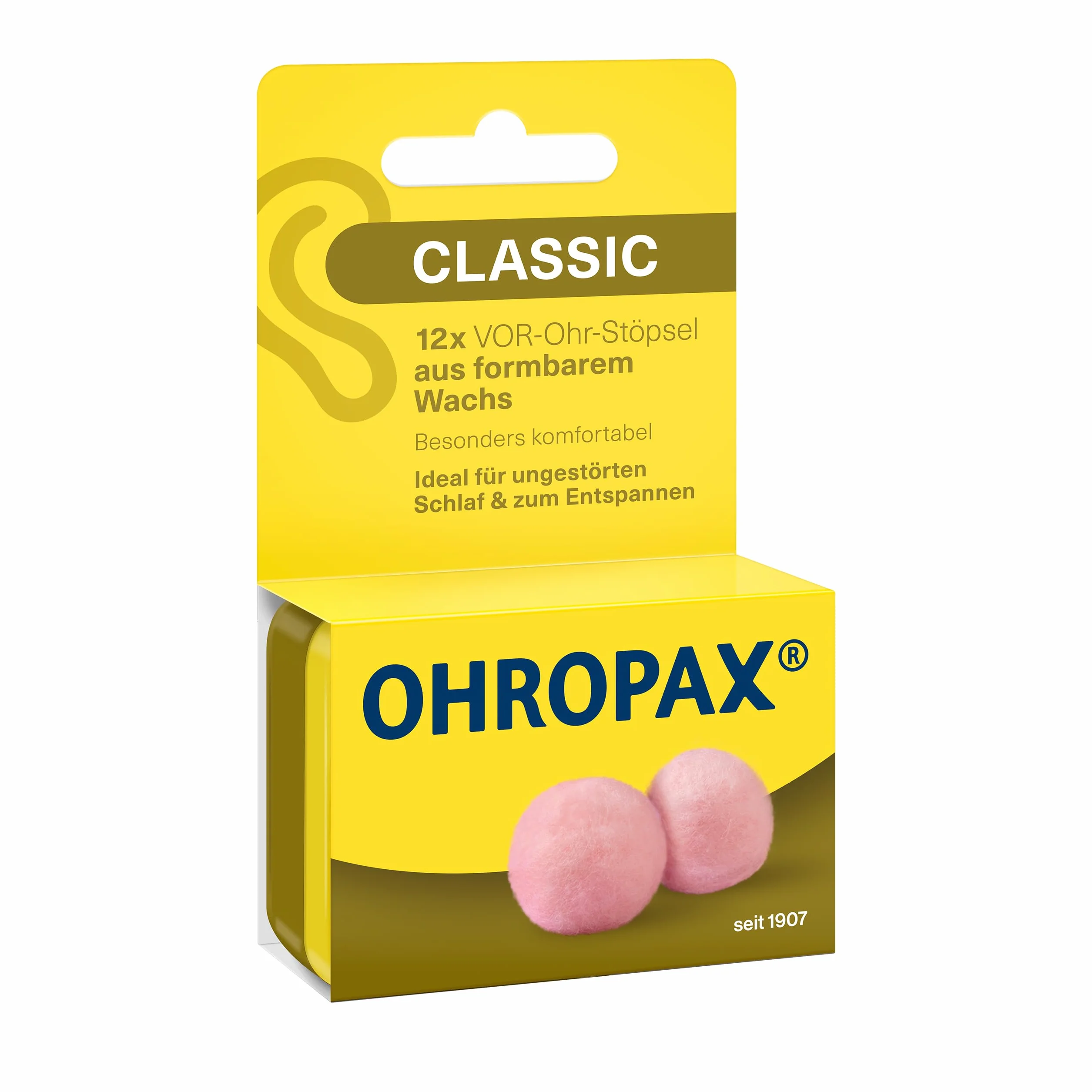 OHROPAX Classic tappi per orecchie cera malleabile protezione rumore SNR 21 dB 12 pezzi