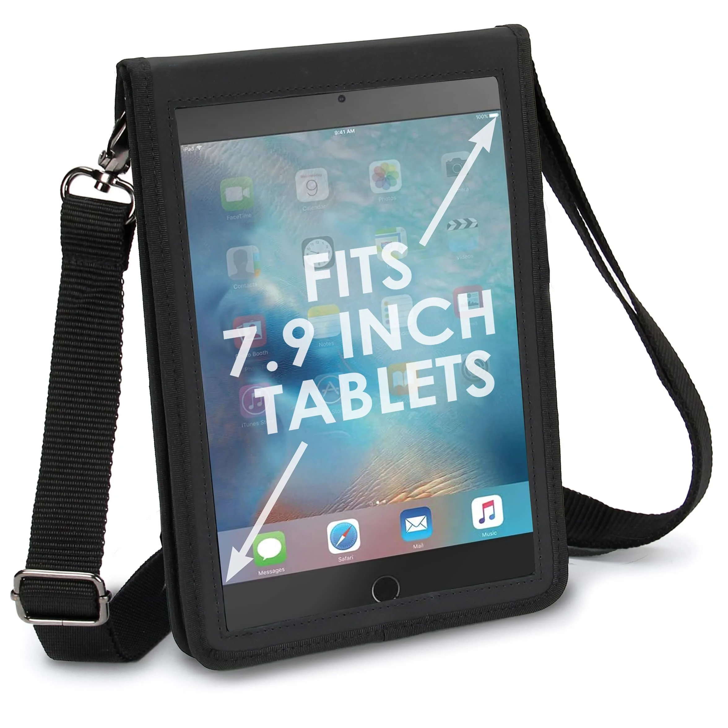 USA GEAR Tablet da 7 pollici con frontale aperto, tracolla ed esterno protettivo - Compatibile con Samsung Galaxy Tab A e iPad Mini