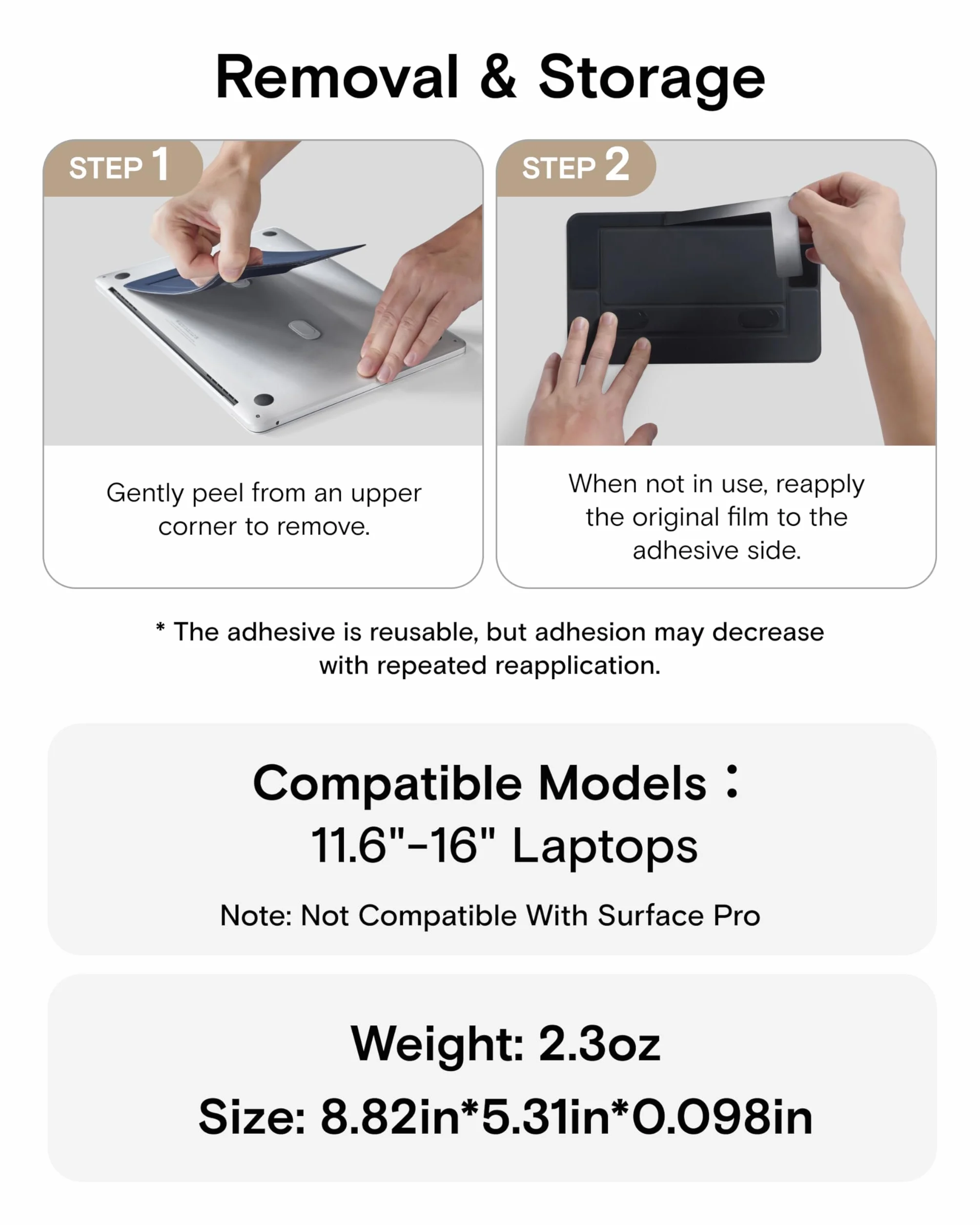 MOFT Supporto per computer portatile, adesivo per la dissipazione del calore, con 2 angoli di visione regolabili, supporto pieghevole e portatile, compatibile con laptop da 11 a 16 pollici, blu navy