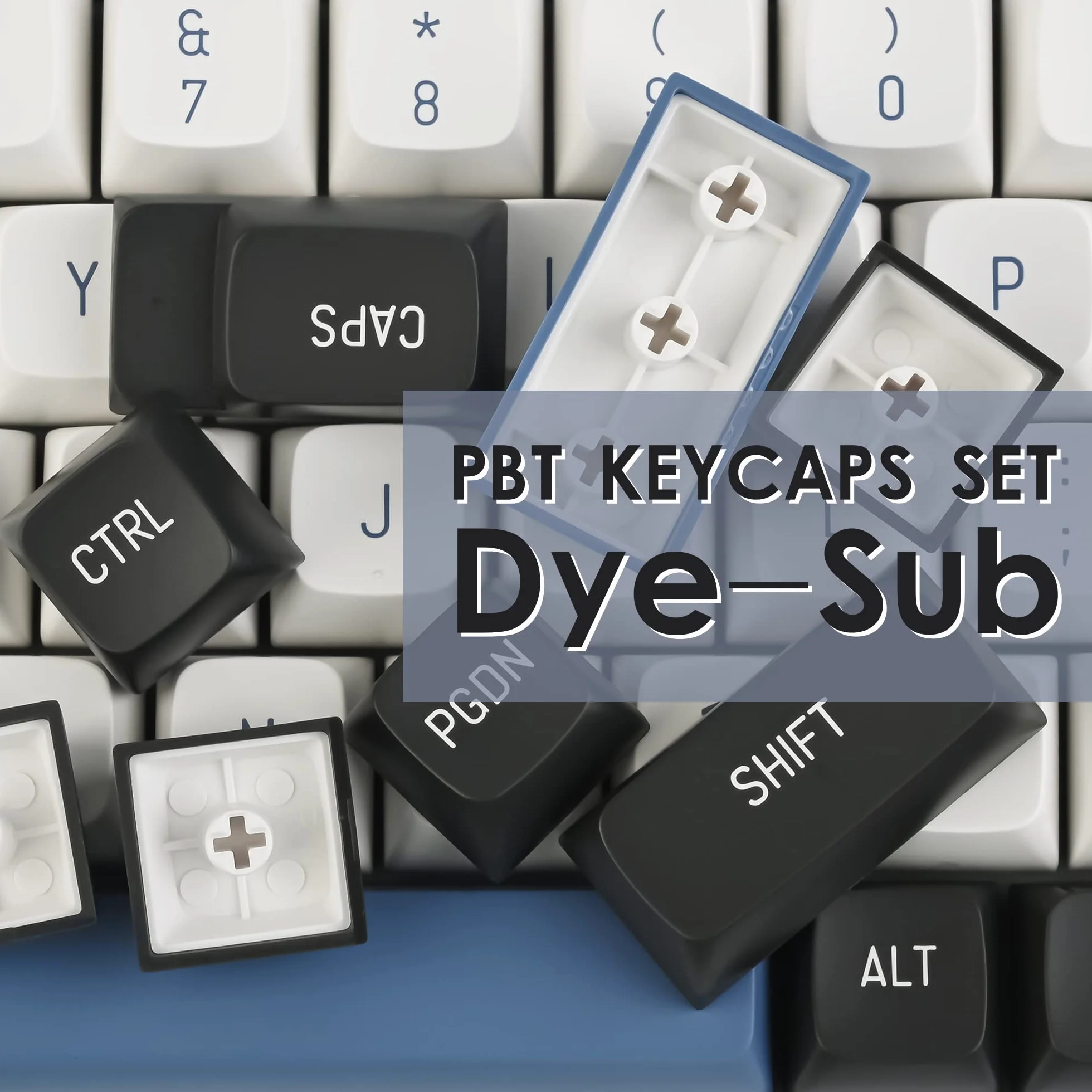 Guffercty kred - Set di 160 keycap PBT double-shot a forma di sfera, copritasti personalizzati con barra spaziatrice da 6,25u/7u per layout ANSI e ISO, interruttori Cherry MX, Gateron, Kailh