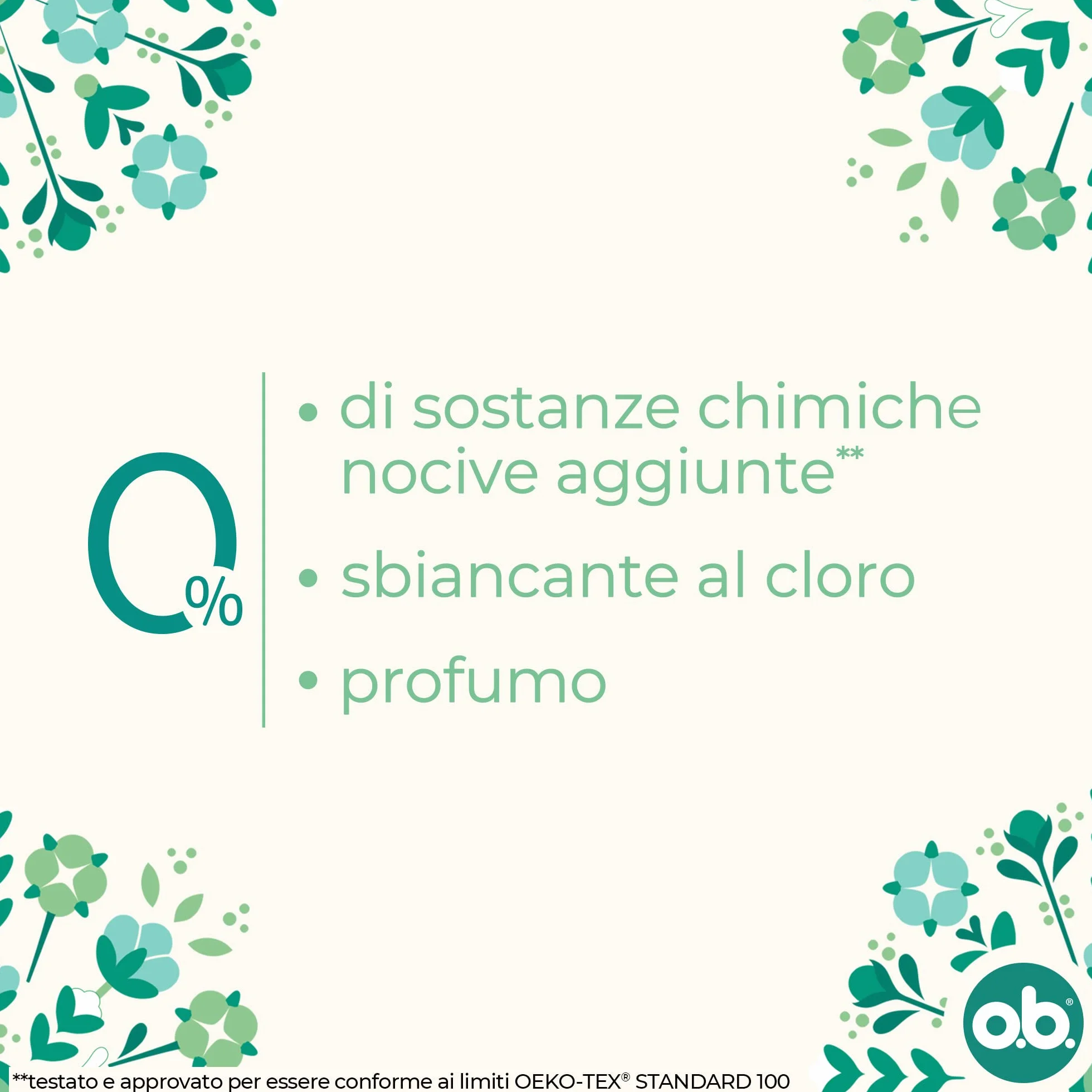 o.b. Assorbenti Interni Organic Normal 100% Cottone Biologico, 16 Tamponi