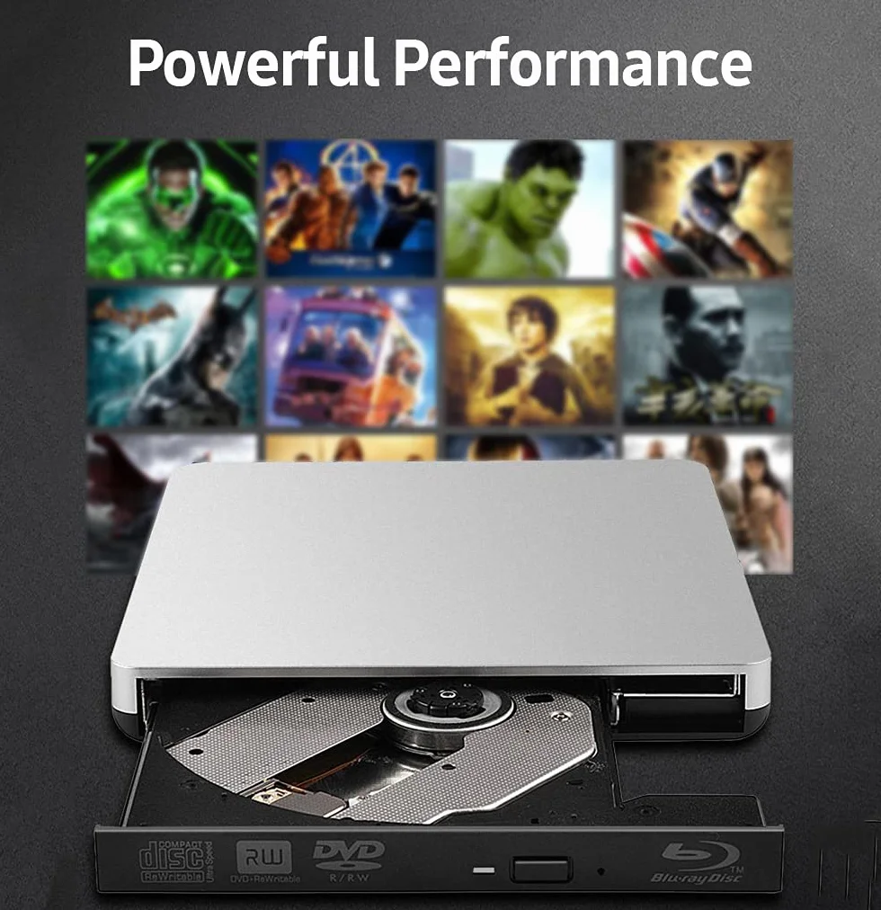 Masterizzatore esterno di unità Blu-ray con interfaccia USB 3.0, materiale ABS, potenza 5W, compatibile con Windows XP/Win7/Win8/Win10/Mac OS