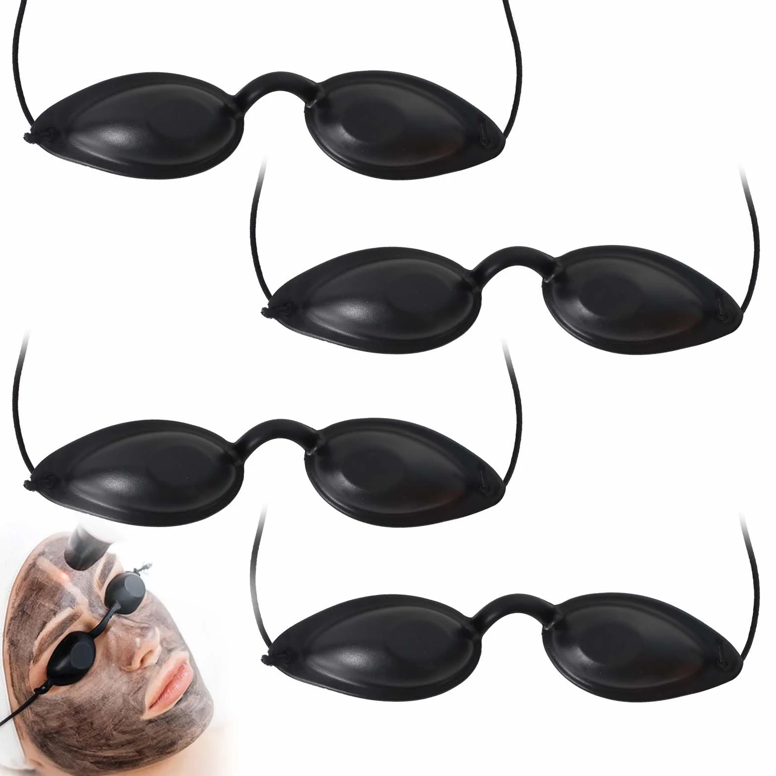Occhiali Infrarossi 4 Pezzi Protezione UV Solarium Nero