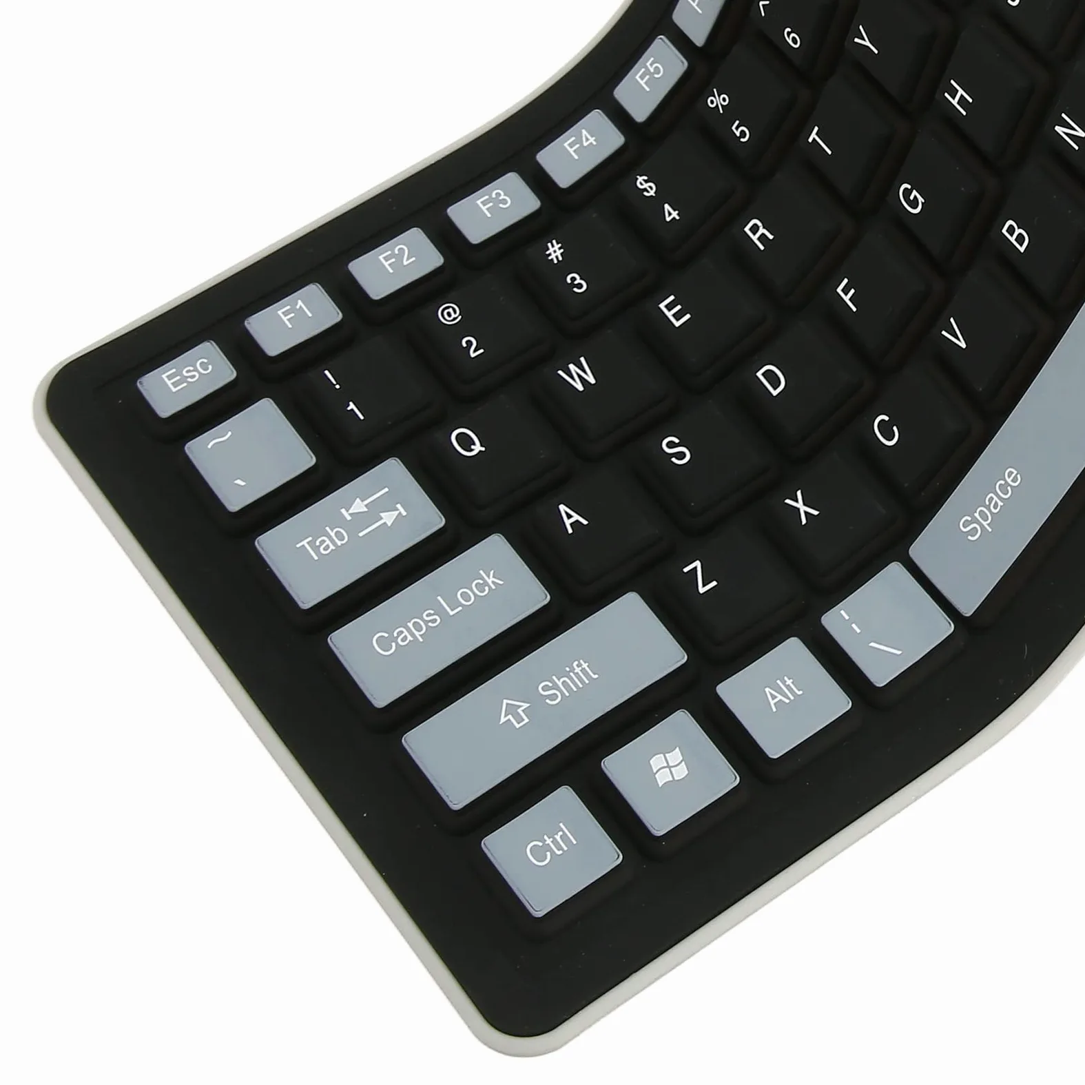 Tastiera in Silicone Pieghevole Wireless 2.4G, 103 Tasti Tastiera Silenziosa in Silicone Morbido USB Impermeabile, Tastiera Arrotolabile Flessibile Portatile per Laptop, PC (Nero)