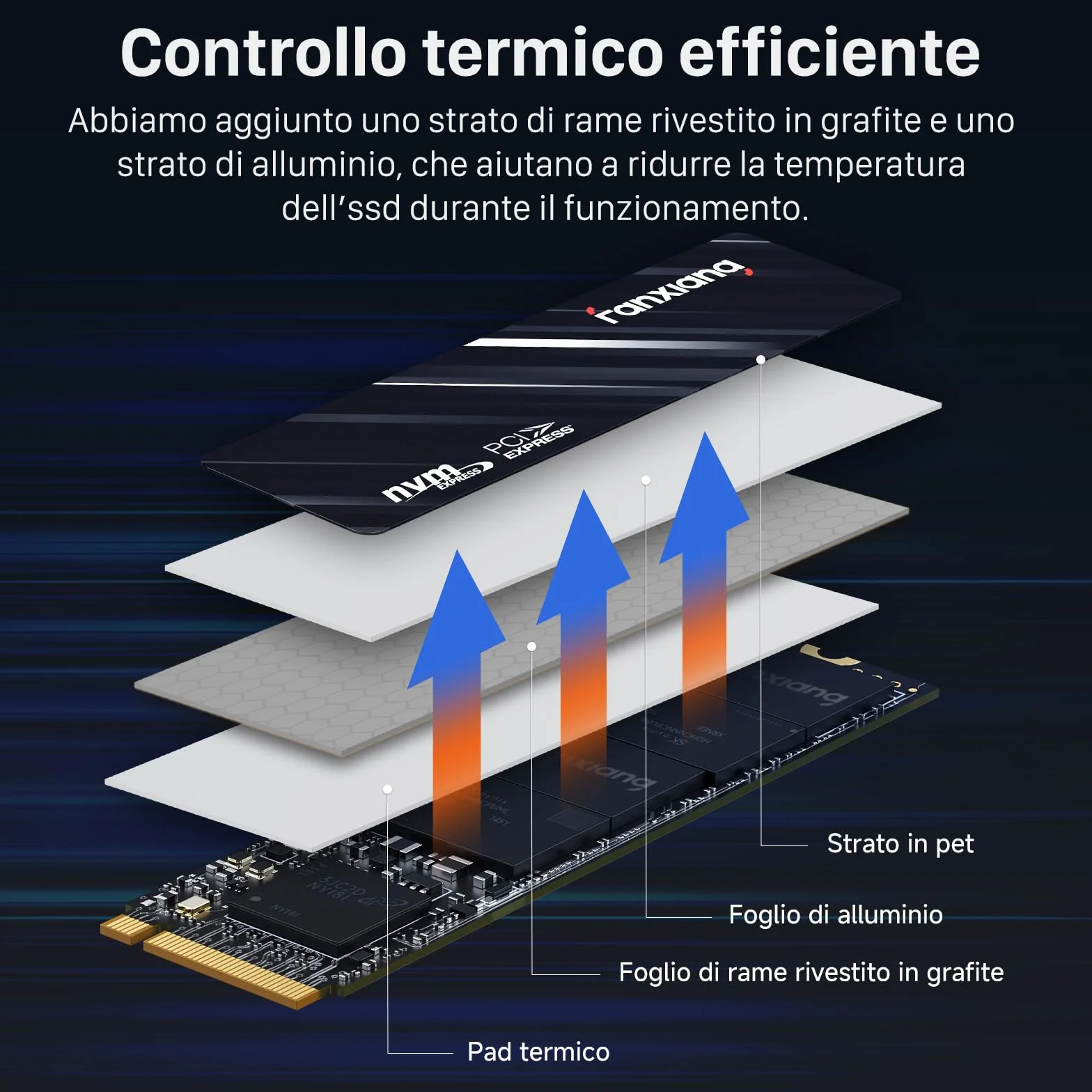 fanxiang SSD 512GB NVMe M.2 - PCIe Gen3 fino a 3000MB/s in lettura- Unità a Stato Solido Interno Compatibile con Notebook e PC Desktop - S501Q