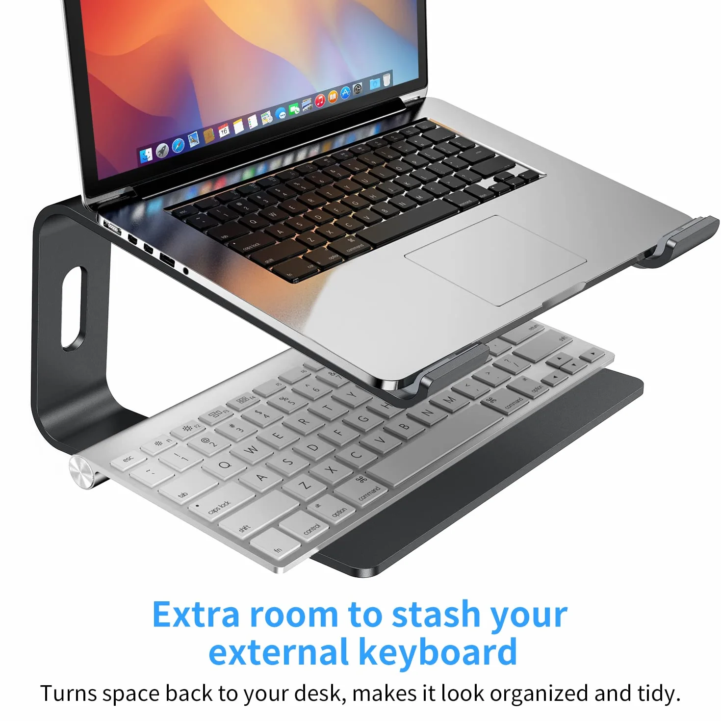Supporto PC Portatile, Ergonomico Supporto Computer Portatile, Staccabile Alluminio Ventilato Porta PC per MacBook Pro/Air, HP, Dell, Lenovo, MateBook, 10"-17" Laptop Stand (Nero)