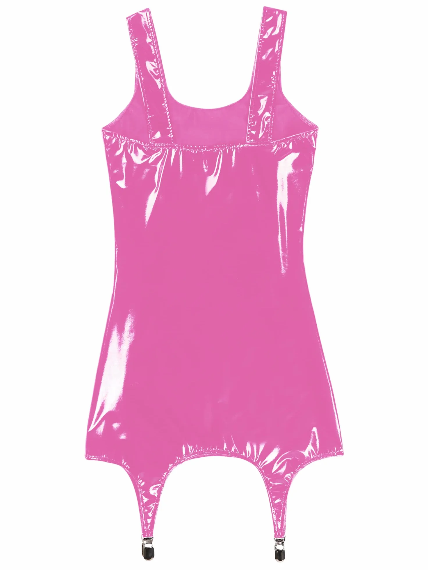 CHICTRY Abito Wetlook Sexy Donna Mini Vestito Pelle Nero Latex Tubino Aderente Discoteca Clubwear