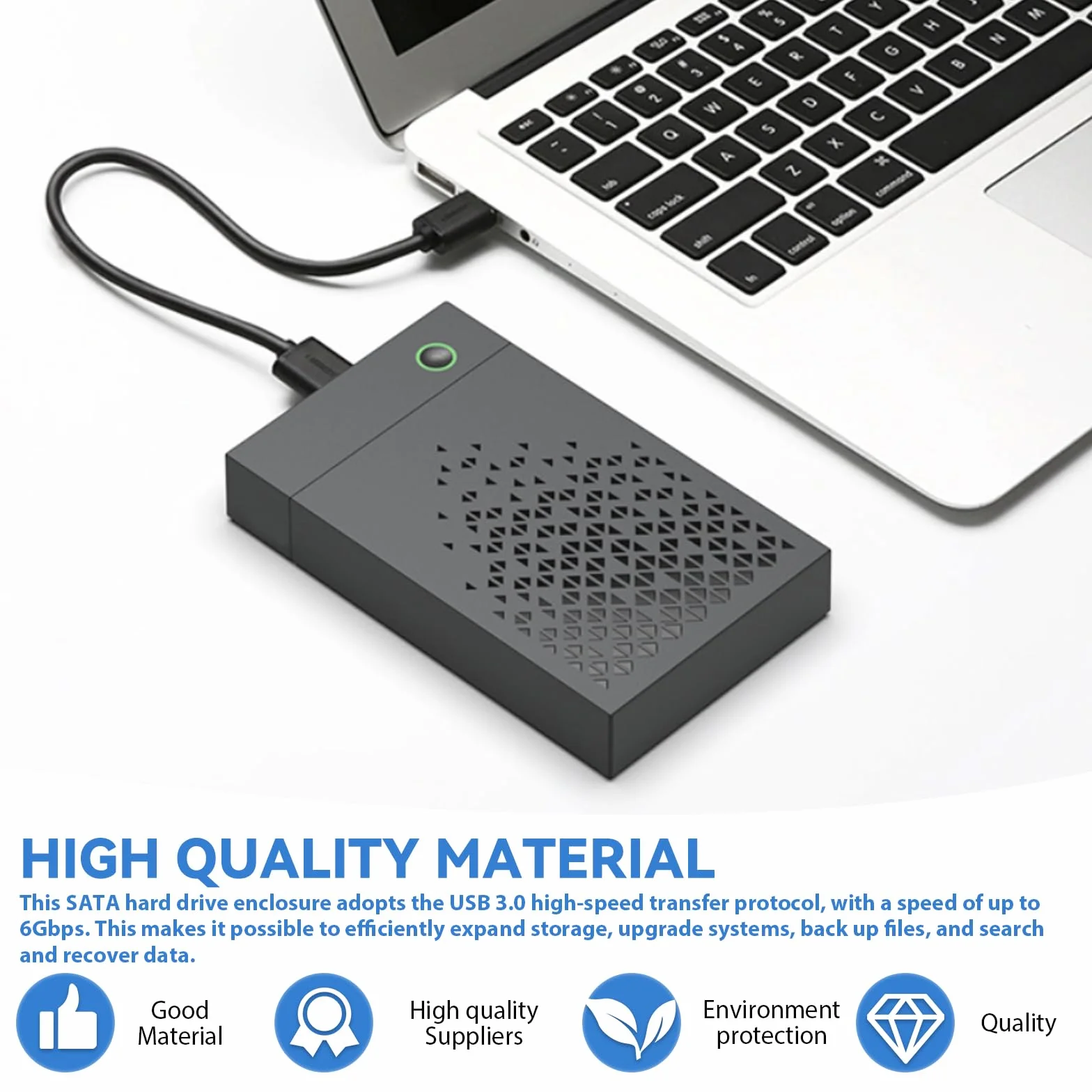 Leikurvo Docking Station SATA HDD SSD 2,5" 3,5" USB C 3.0 5 Gbps UASP 6 TB Nero