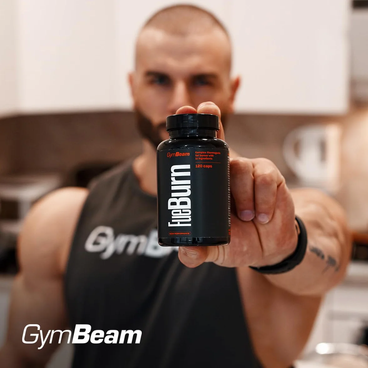 GymBeam FueBurn Bruciagrassi Termogenico Integratore Dimagrante con Tè Verde, Caffeina e Sinefrina, 60 Capsule