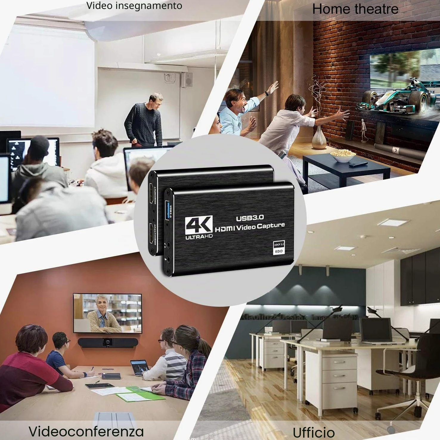 Rybozen Game Capture Card USB 3.0 Video Card HD 1080P HDMI registrazione video con trasmissioni live registratore dispositivo streaming per Windows Linux OS X System